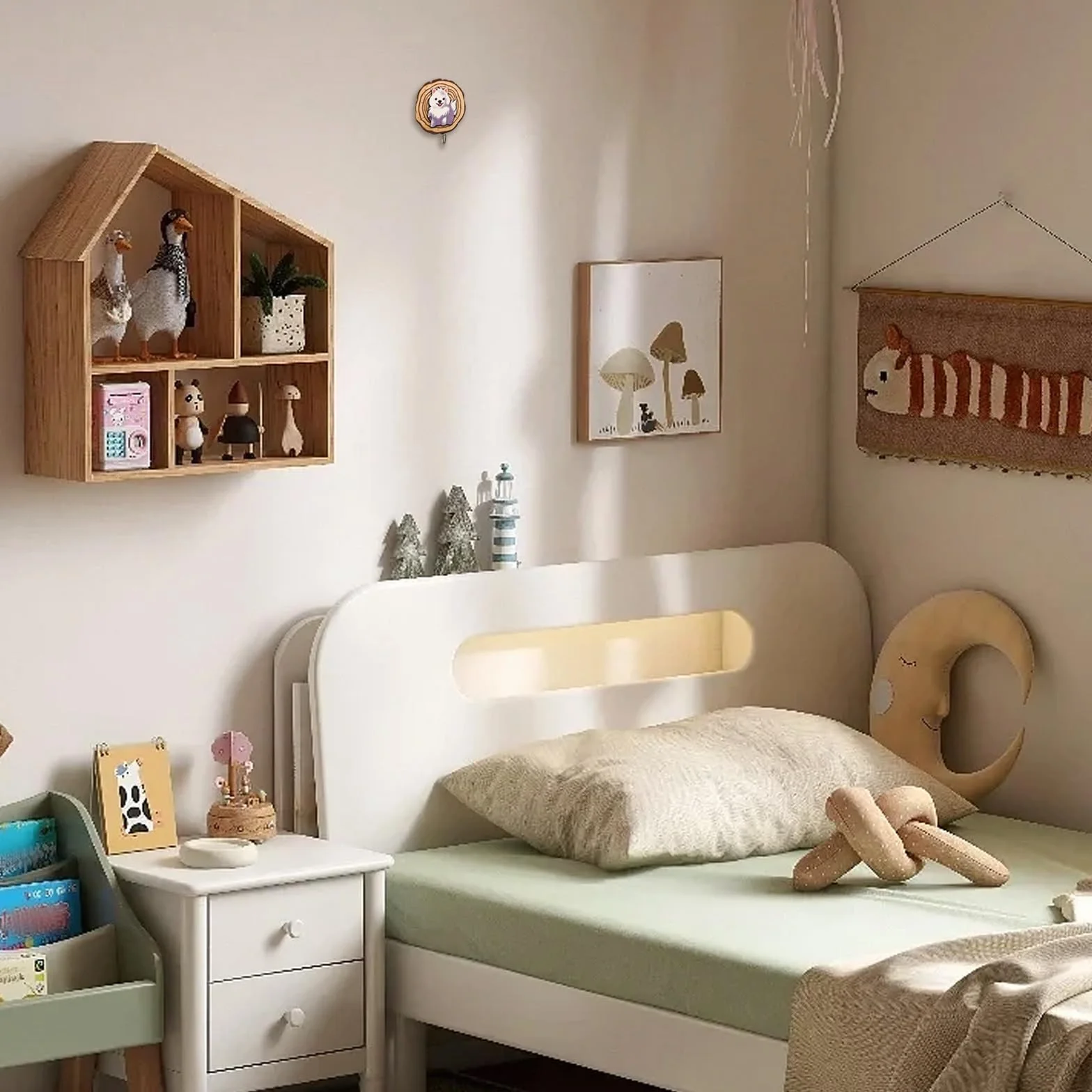 Kotkiddy® 6 Ganci Autoadesivi a Forma di Animale in Legno per Bambini