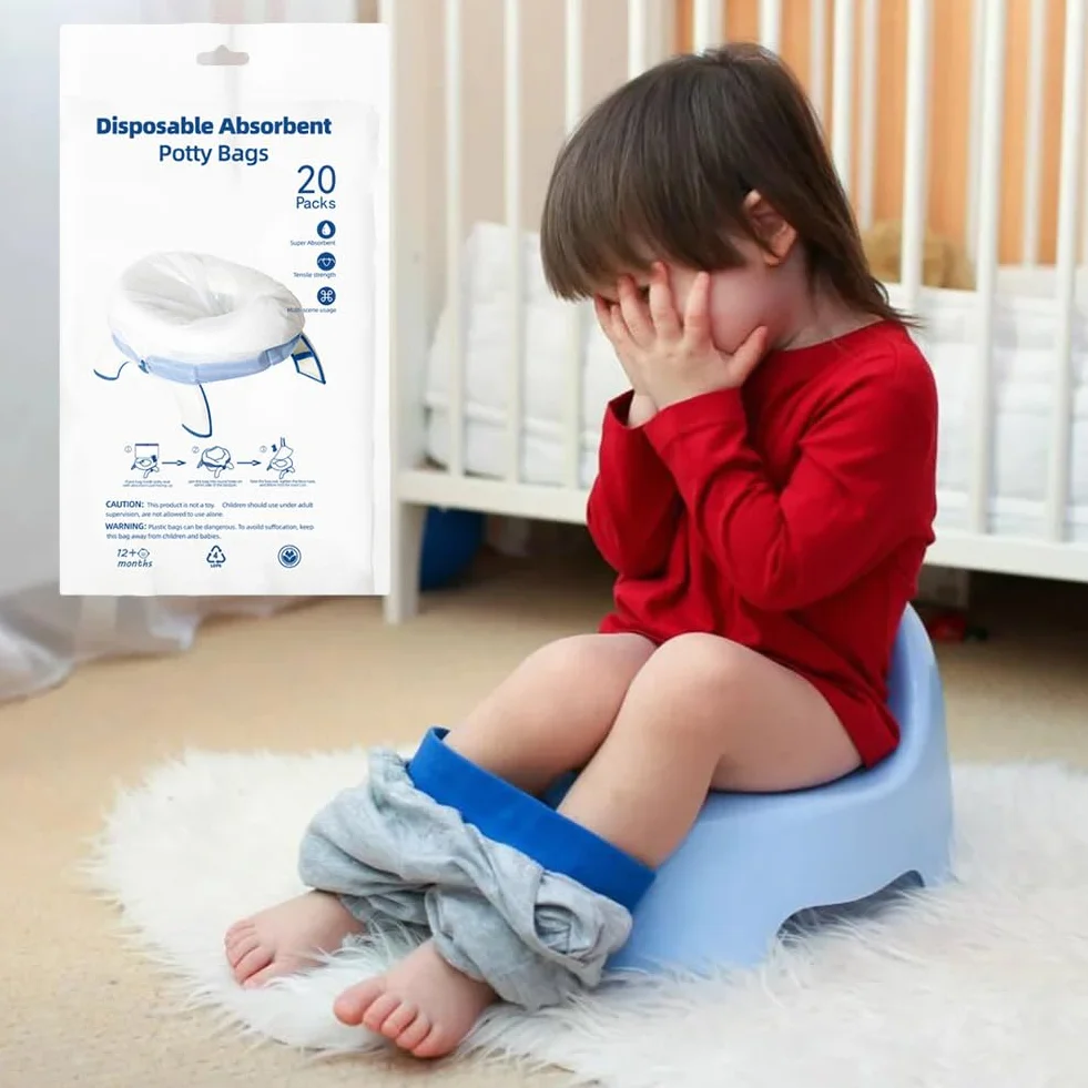 Sacchetti per Sedia WC Portatili 20 Pezzi con Cuscinetto Assorbente per Bambini Adulti Animali Viaggi