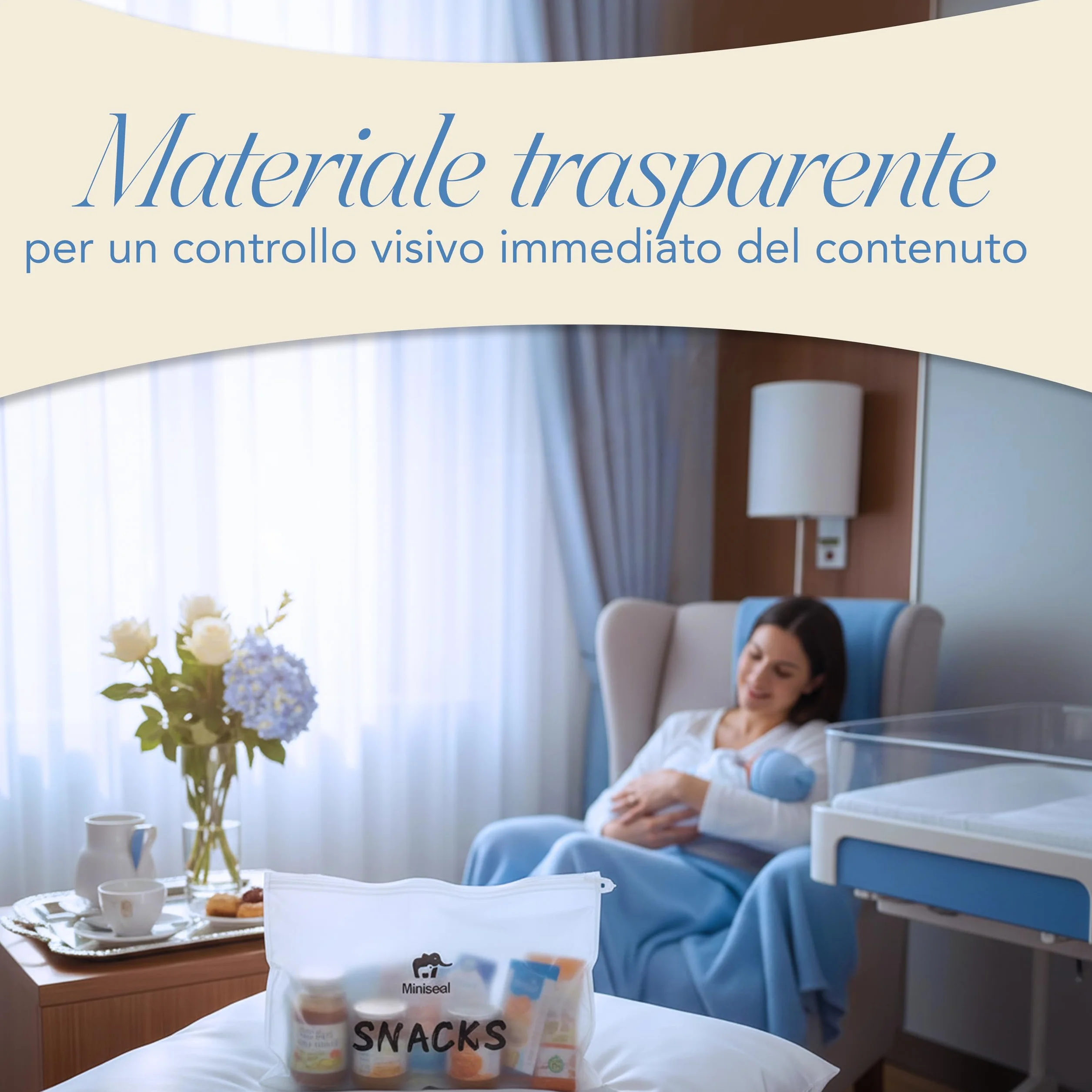 Bustine Corredino Neonato Ospedale Set 15 Pezzi Impermeabile Chiusura Zip