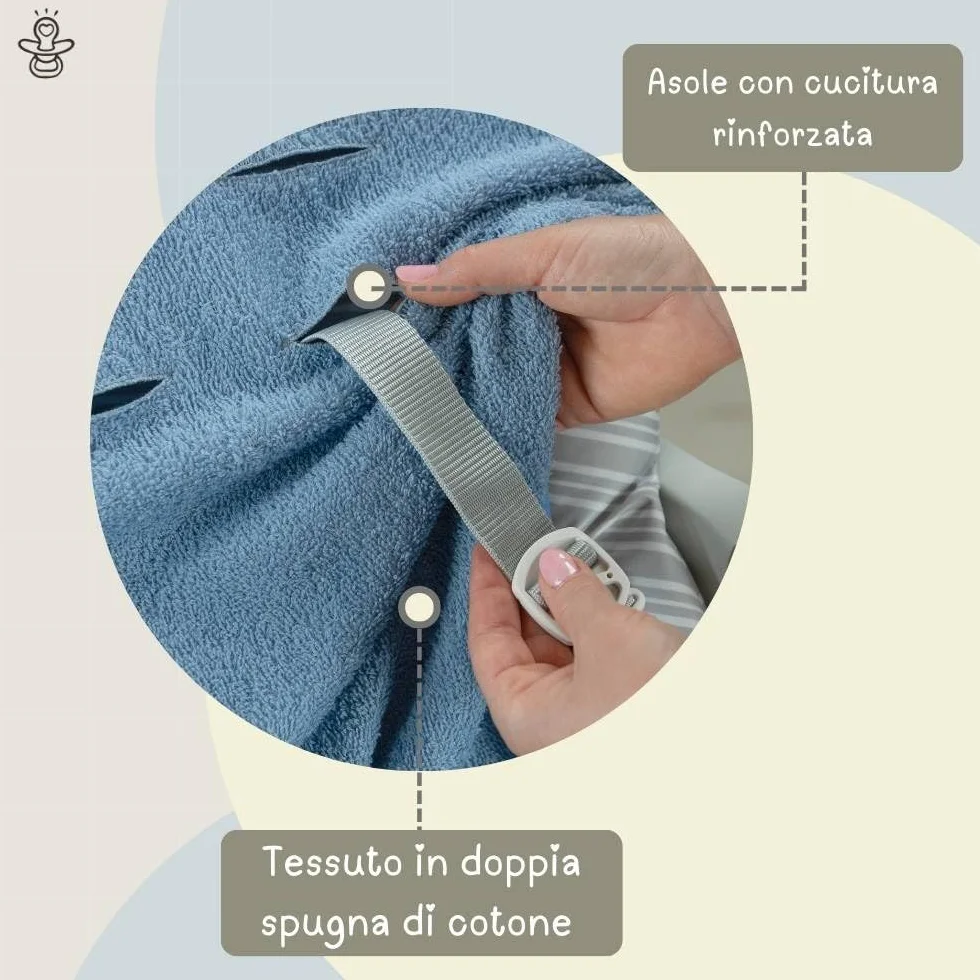 Copri Seggiolone Pappa Universale in Morbida Spugna di Cotone 100% Made in Italy Beige