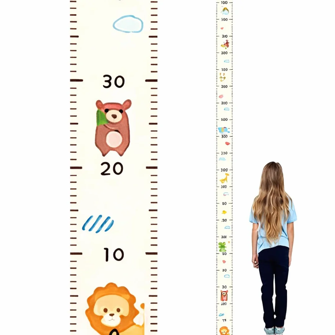 Tabella Altezza Bambini 0-200cm Adesivo Parete Animali Foresta Autoadesivo Decorazione Stanza