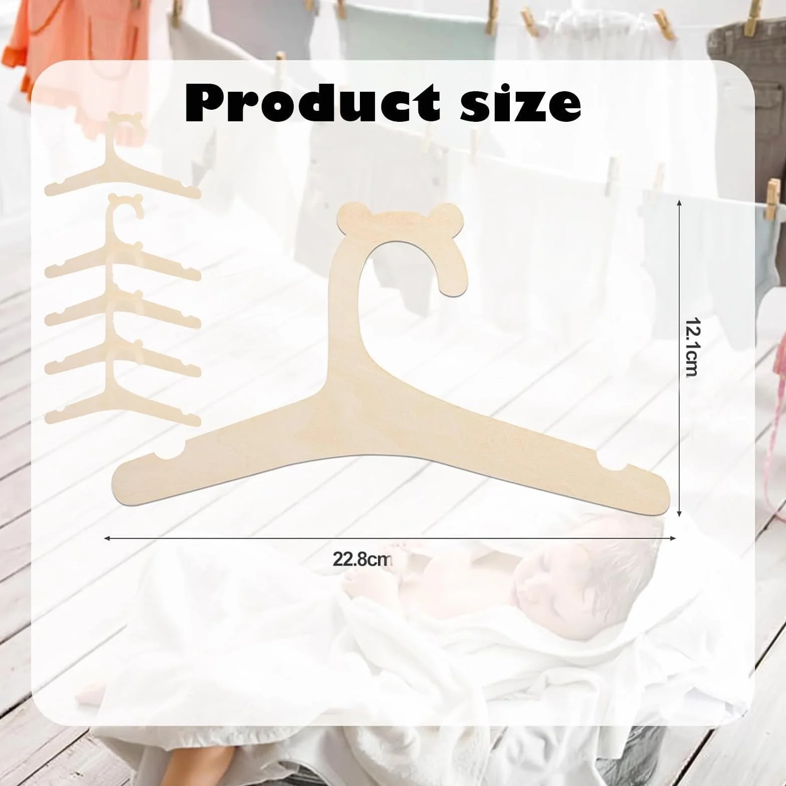 Grucce in legno per bambini a forma di orsetto antiscivolo salvaspazio
