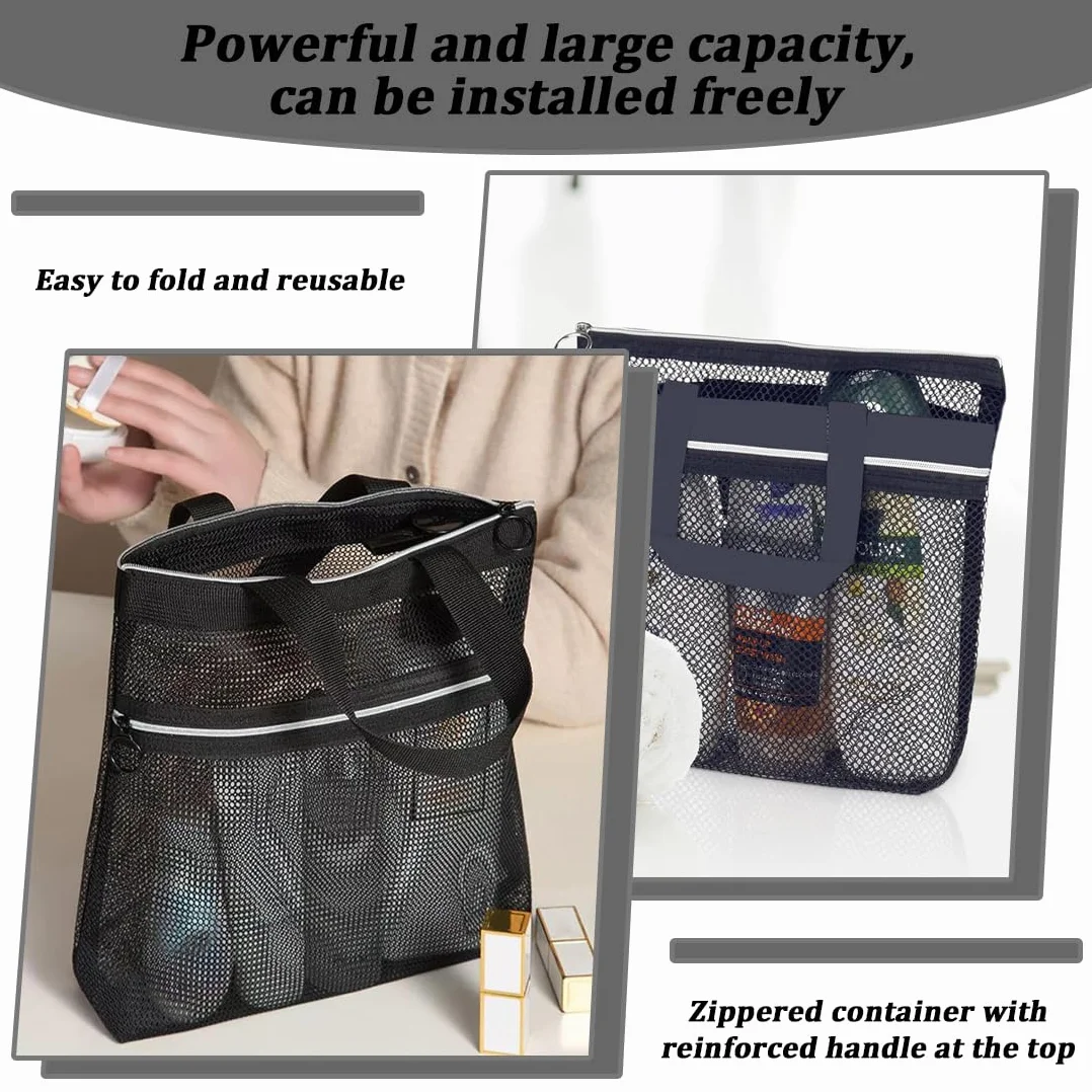 Borsa da Doccia Portatile a Rete, Nylon con Cerniera, Ad Asciugatura Rapida
