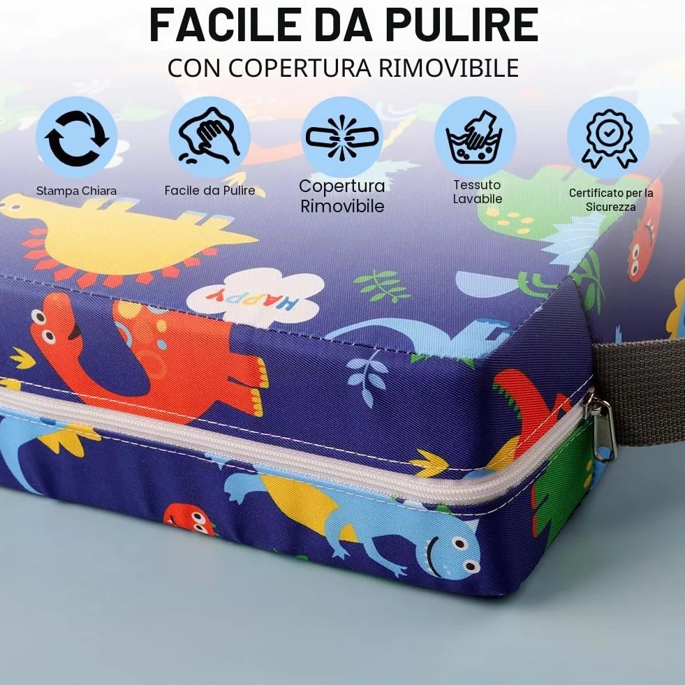 HOTUT Rialzo Sedia Bambini Cuscino da Tavolo con 2 Cinghie Regolabili, Seduta Booster Lavabile Smontabile per Viaggi