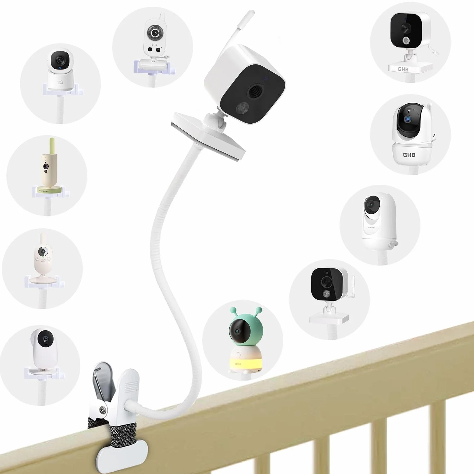 Supporto universale per monitor GHB Babyphone ABM700/SM50B/UU24, momcozy video BM01, BOIFUN