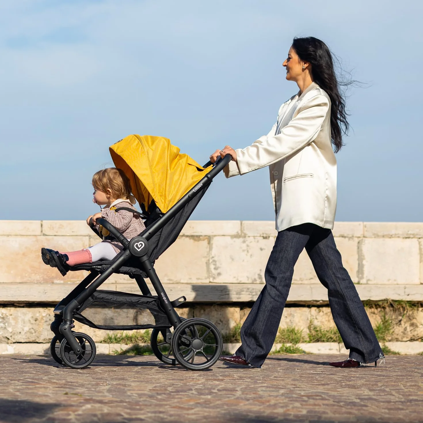 Moov Passeggino Leggero Nero Compatto Ruote Ammortizzate