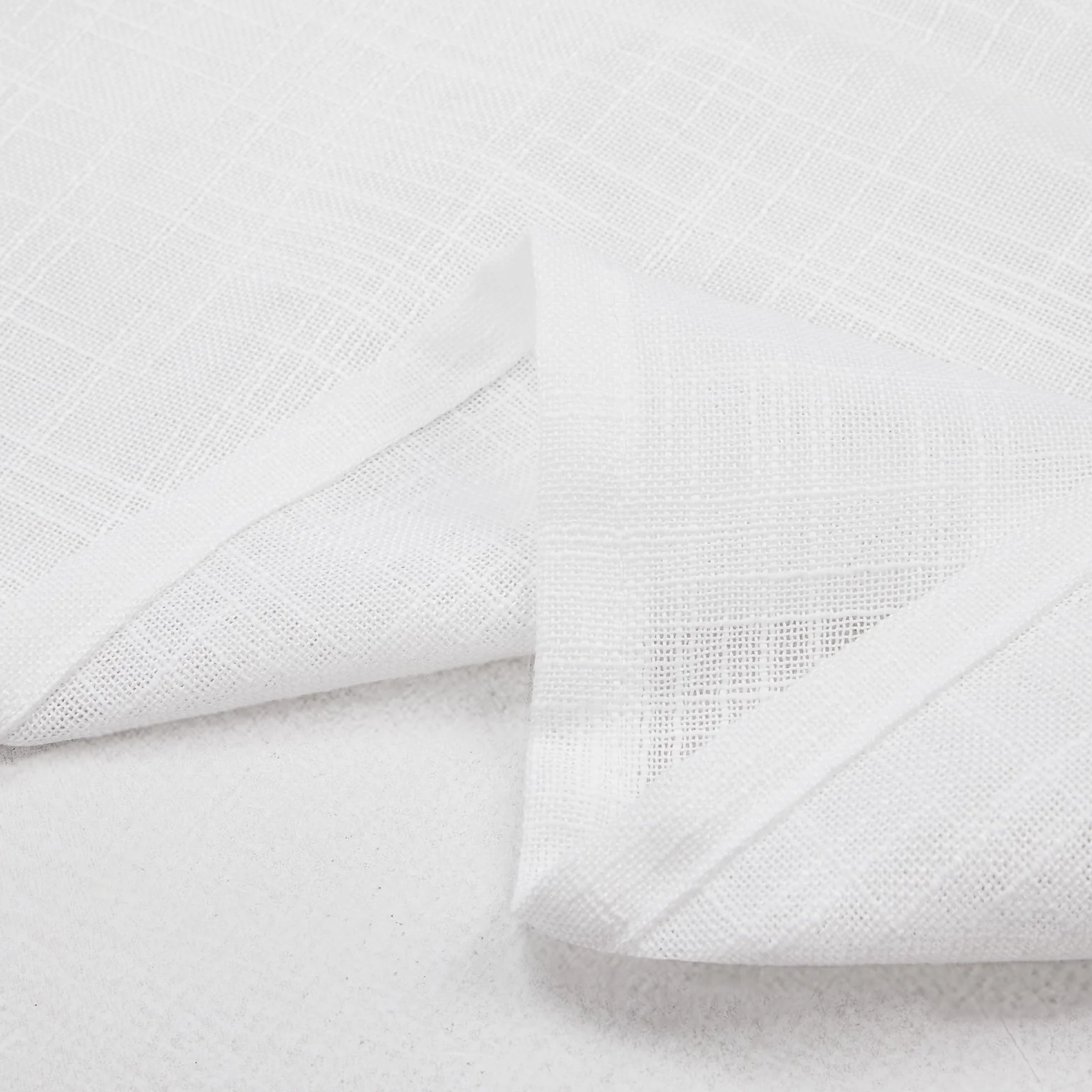 Deconovo Tende per Interni con Anelli, Tende Voile Semi-Trasparenti in Finto Lino 140x290 CM Bianco 2 Pezzi