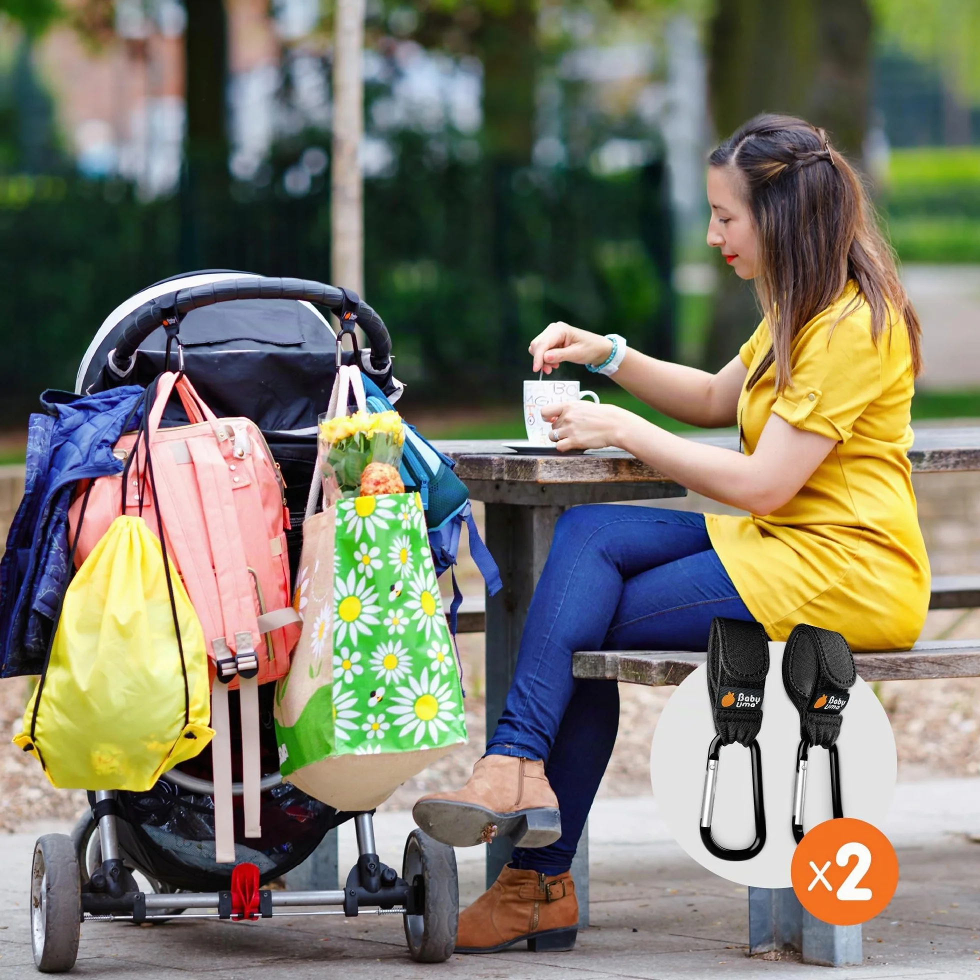 Baby Uma Ganci per Passeggino Porta Borse Universali Antiscivolo Fino a 5 kg Accessori Neonato