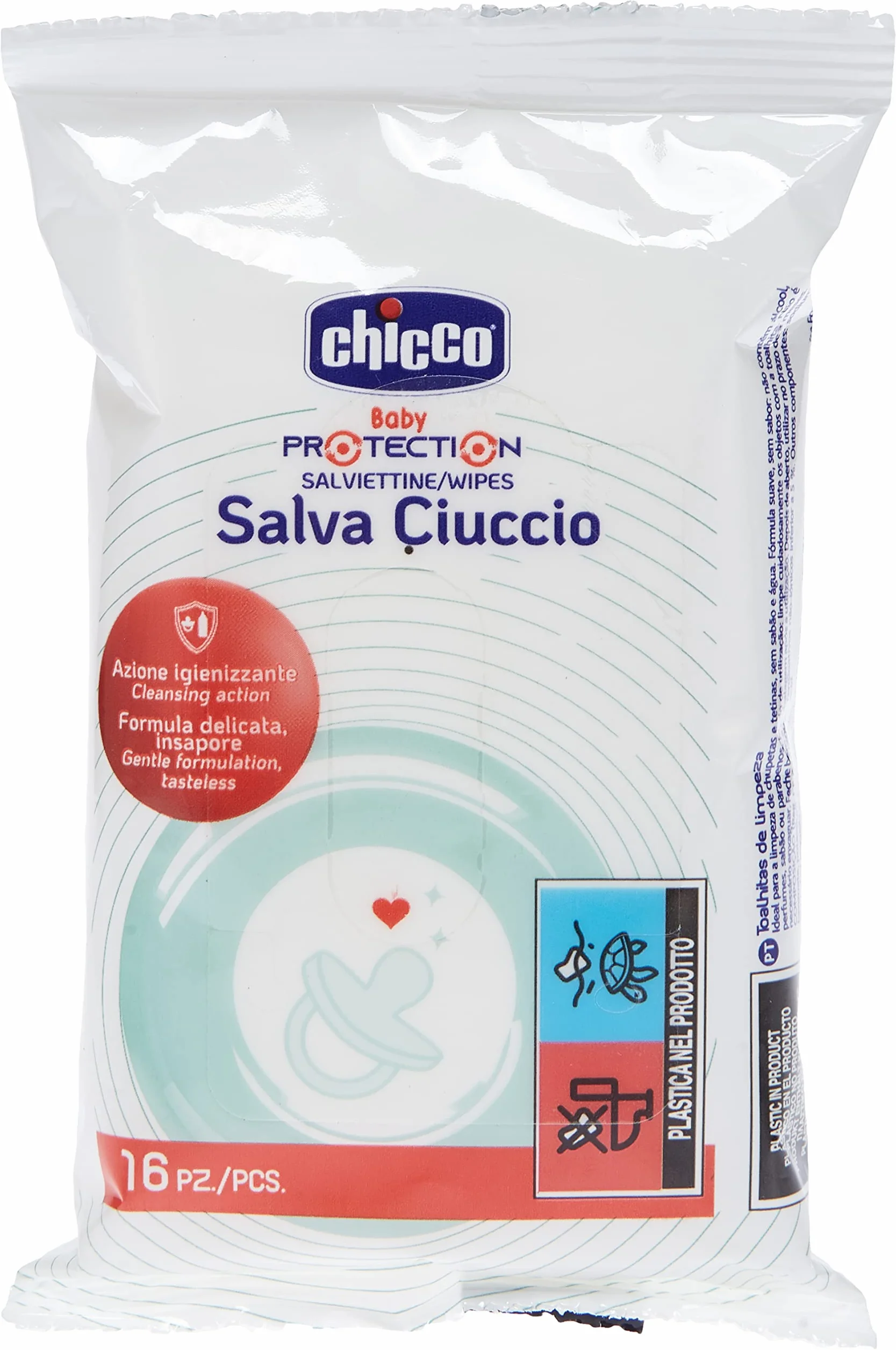 Chicco Salviettine Igienizzanti 16 Unità Bianco Senza Profumazione