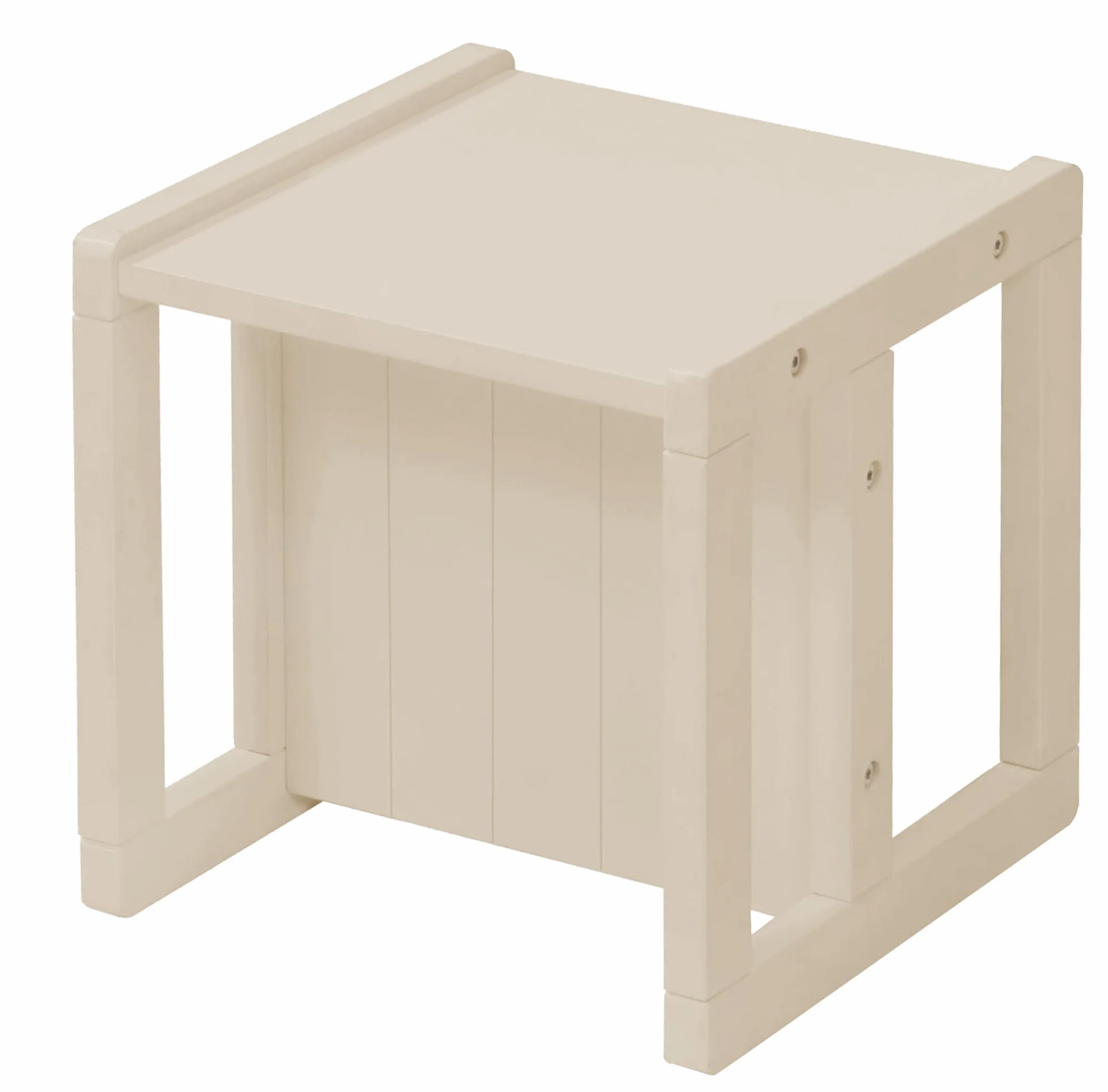 Sgabello per Bambini in Stile Country Reversibile 3 Altezze Seduta Legno Beige/Cashmere