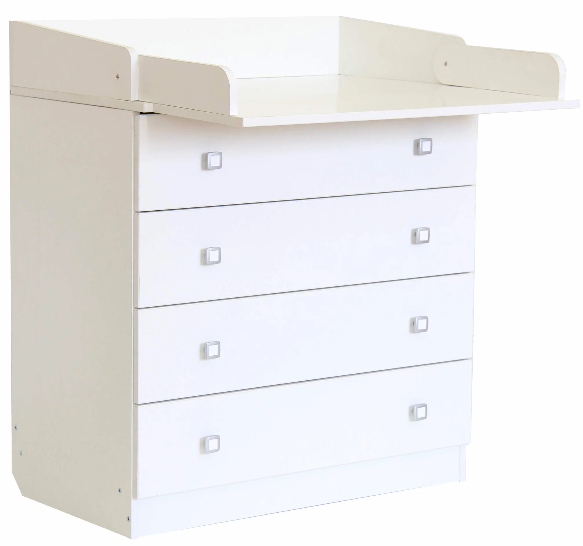 Fasciatoio in legno laminato con 4 cassetti LAP 80,4x91,7x48 cm bianco