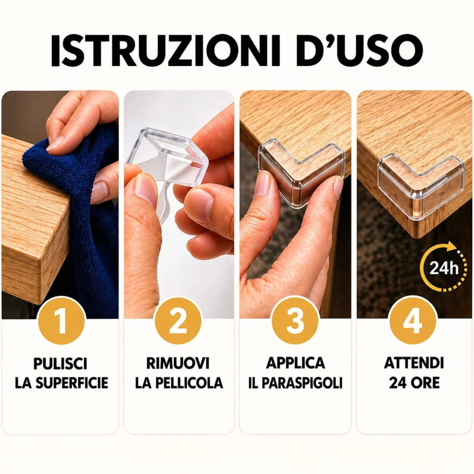 Paraspigoli Bambini 12 Pezzi Angolari PVC Trasparenti Copri Spigoli Tavolo Protezione Casa