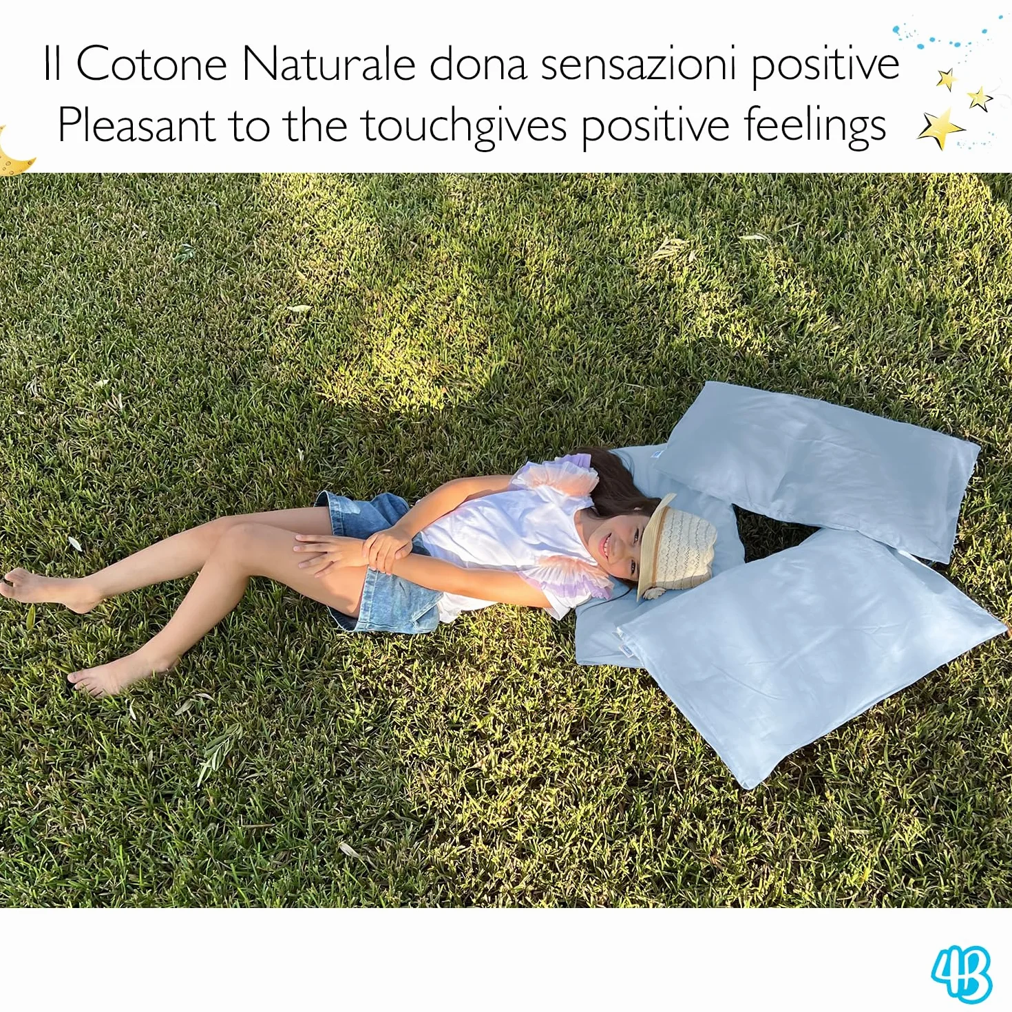 Federe Cuscino 40x60 Bambino Set 2 Puro Cotone Made in Italy OEKO-TEX Biancheria da letto Azzurro