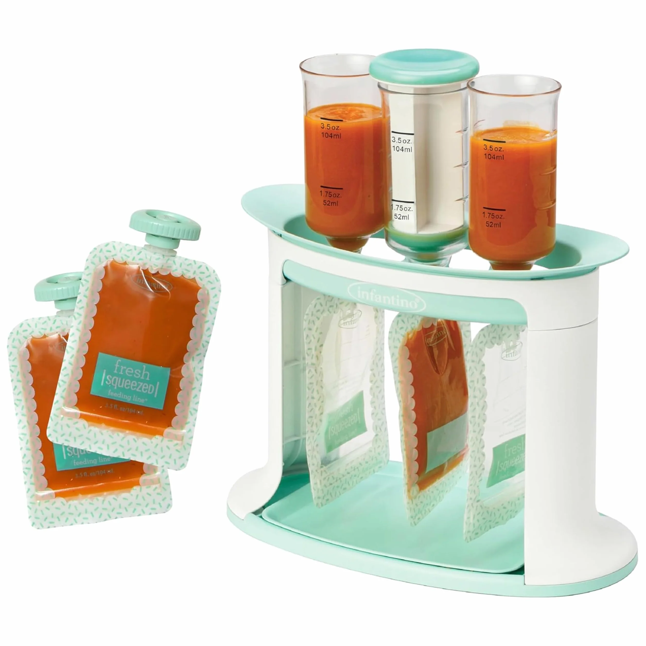 Infantino Squeeze Station Stazione Riempimento Buste Purea Neonati Lavabile Lavastoviglie Senza BPA