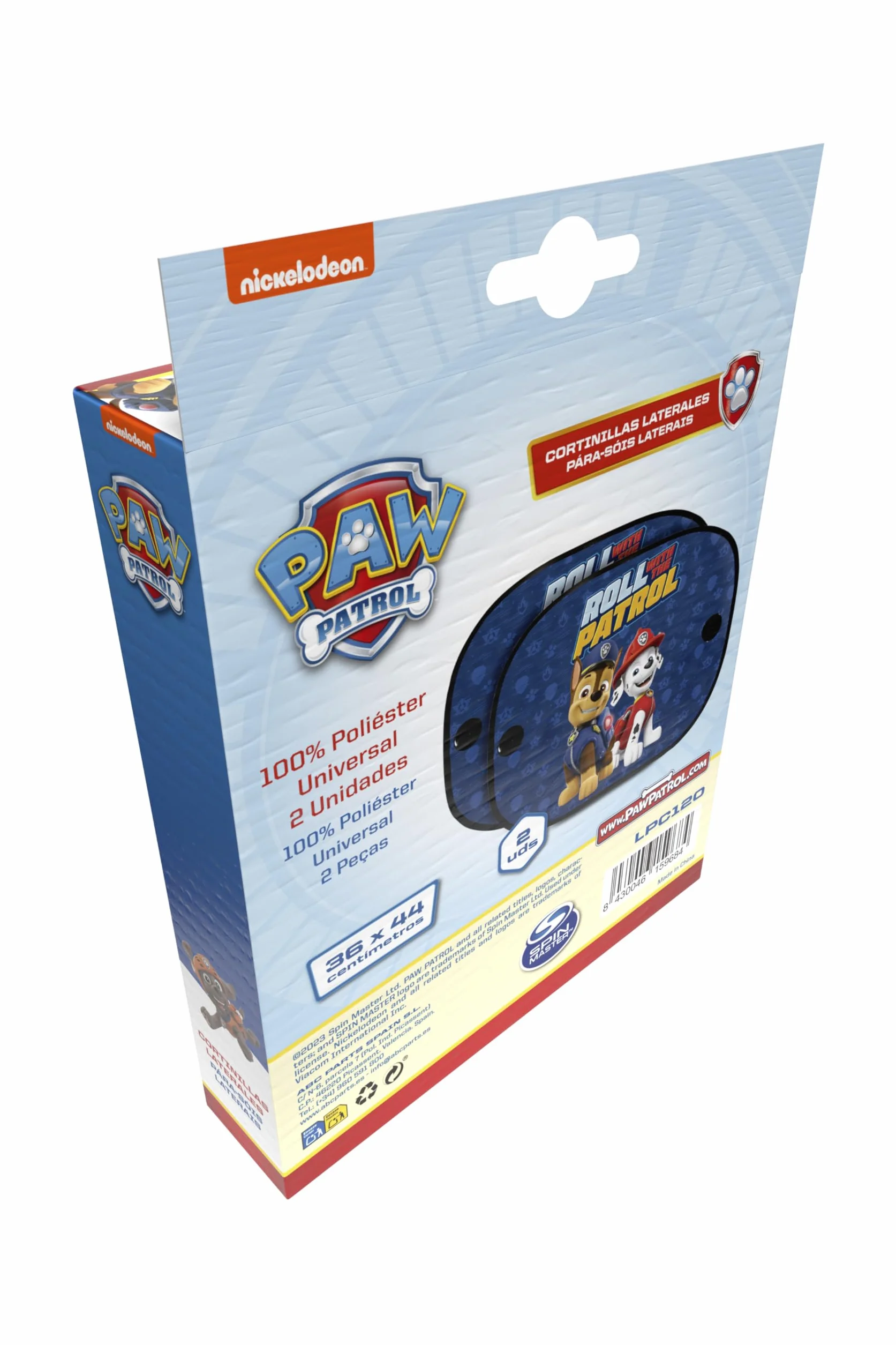 Paw Patrol zasłony boczne mikroperforowane Chase Marshall ochrona przeciwsłoneczna 2 sztuki