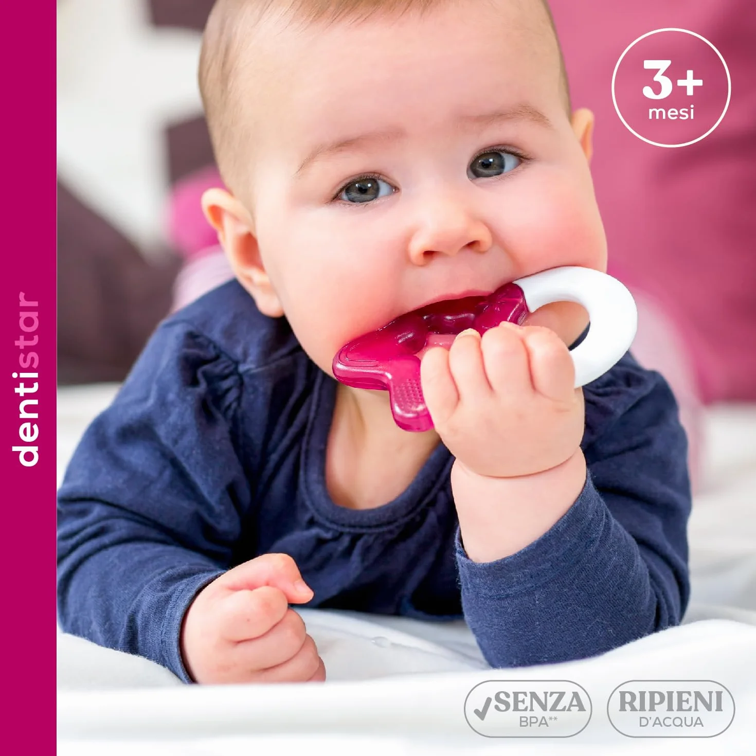 Dentistar Set di 2 Massaggiagengive Rinfrescanti per Bambini - Giocattolo Dentizione Senza BPA Turchese