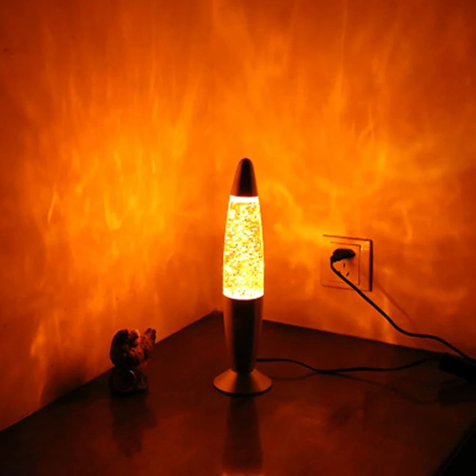 TIANTIAN Lampada in cera lavica lampada vulcanica decorativa da scrivania con base in argento per camera da letto soggiorno decorazione della casa giallo