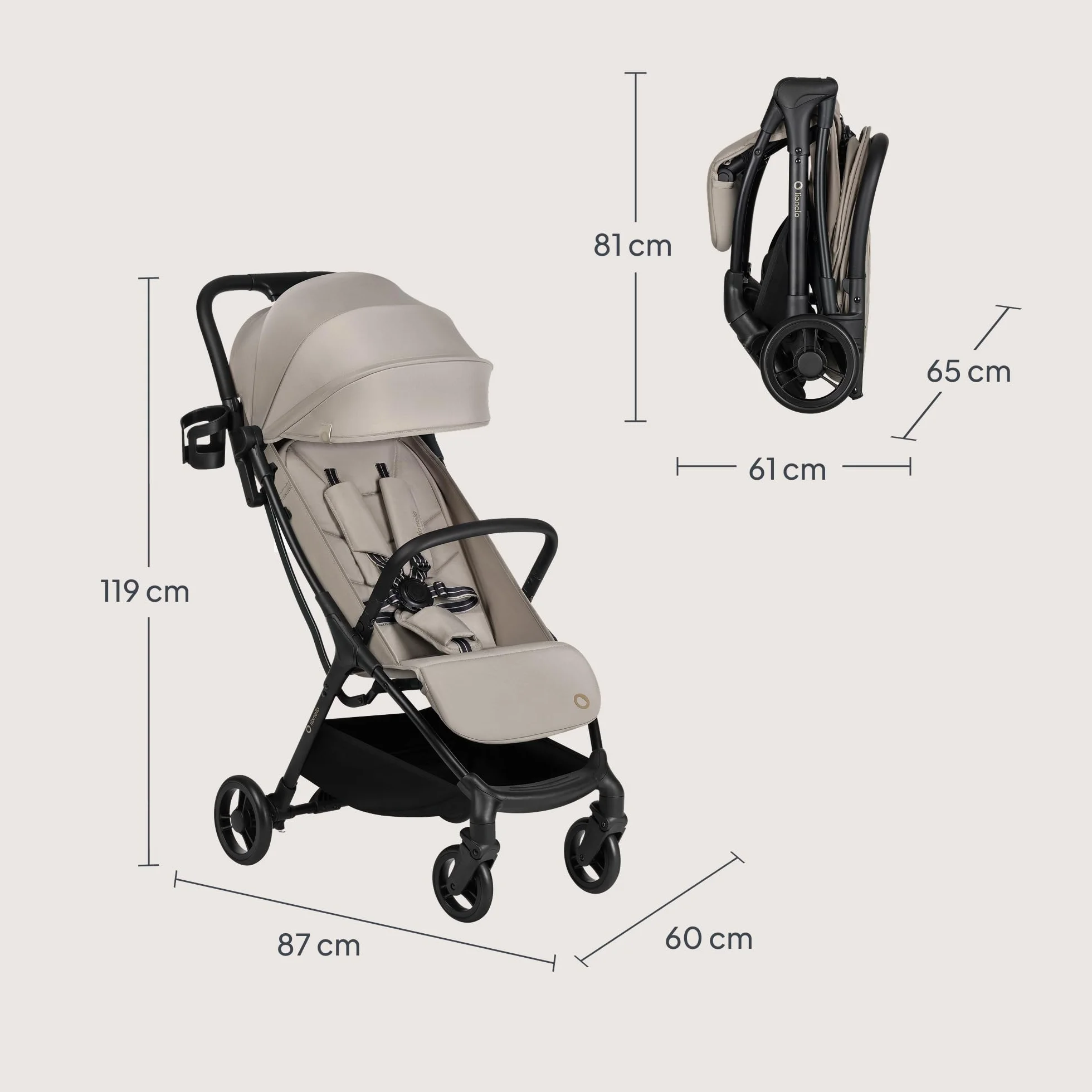 Lionelo AGIA Passeggino Compatto Pieghevole fino a 22 kg 4 anni