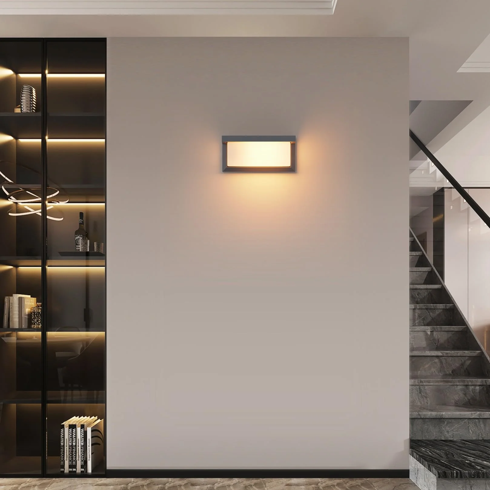 Klighten 2 lampade da parete per esterni, attacco E27, IP65, potenza massima 60 W, lampade da parete adatte per interni ed esterni, terrazza, antracite (senza lampadina)