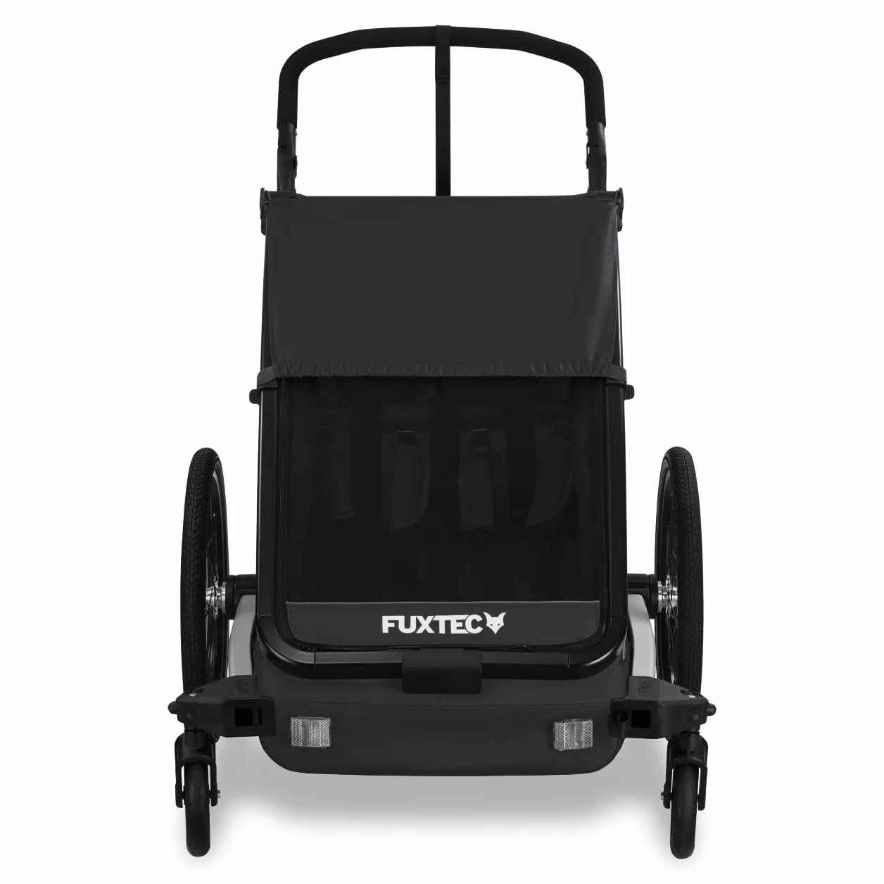 Fuxtec FX-FA1 Carrello rimorchio per Bici Sportfux 2 Posti, Pieghevole con Protezione Pioggia e Sole