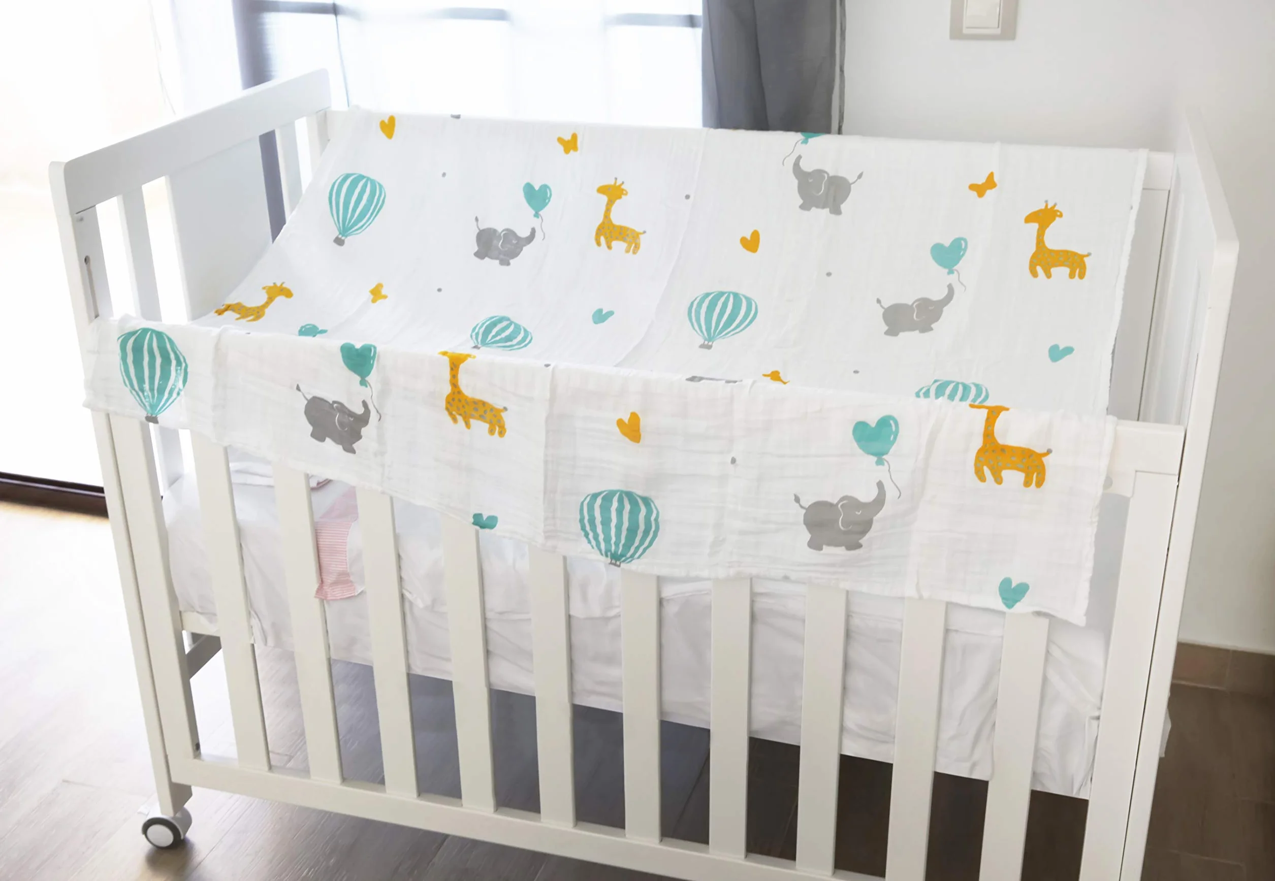 HOMYBABY® Mussola Bebe Cotone Biologico 120x120 - Coperta Neonato Salvietta Mantita