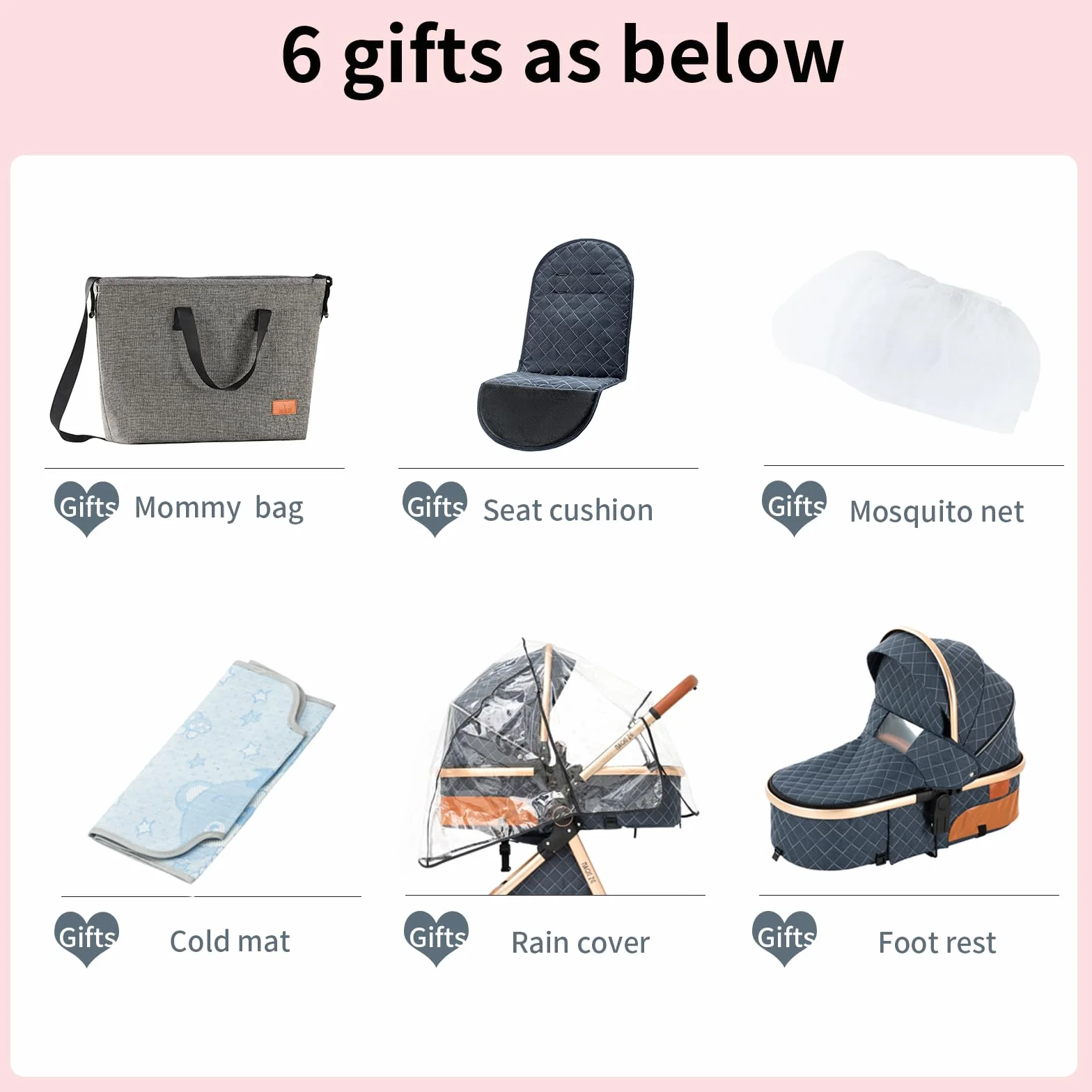 Passeggino 3 in 1 Neonati da Viaggio Reversibile Pieghevole One-Click Doppia Freno (Black)