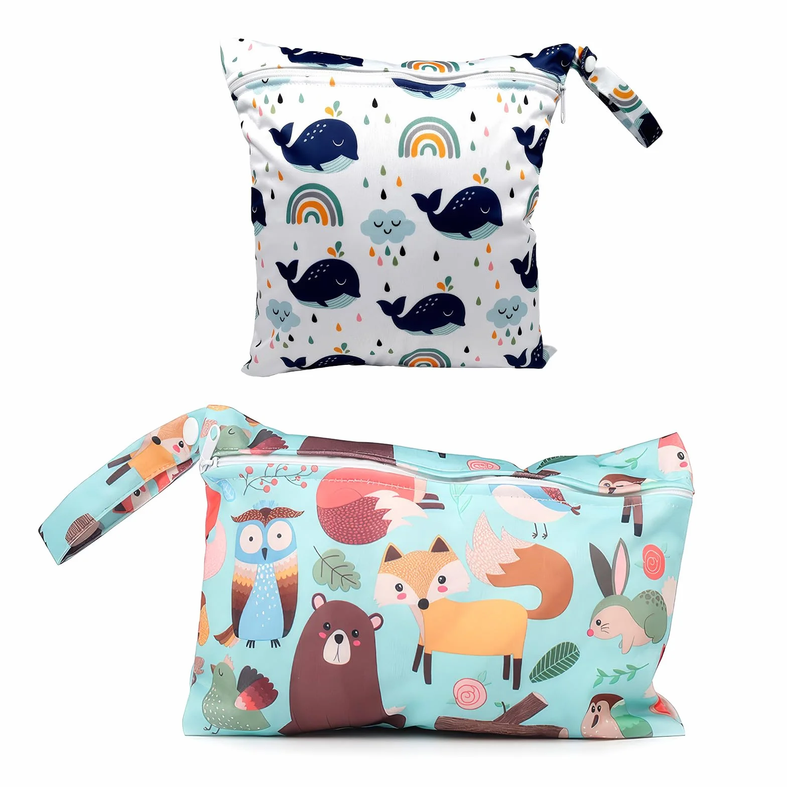 Borsa Pannolini Riutilizzabile Wet Bag con Cerniera Lavabile per Neonato Viaggi Spiaggia Piscina Gym