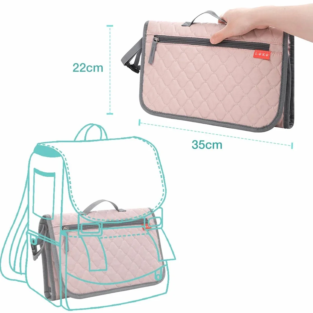 Lekebaby Pieghevole Fasciatoio da Viaggio Neonato Portatile con 3 Scomparti Borsa Pannolini Impermeabile Distributore Stoffe