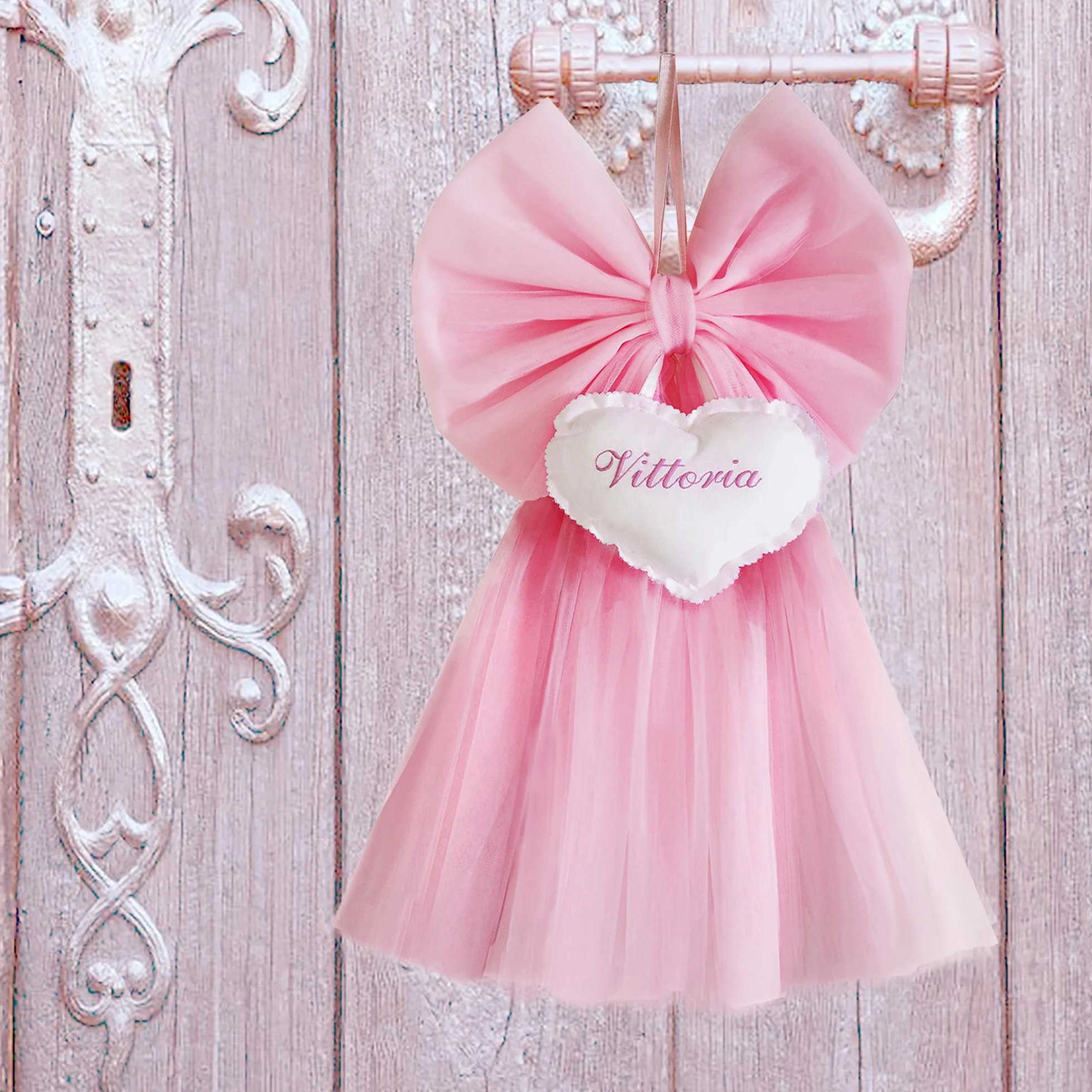Fiocco Nascita Bimba Personalizzato Rosa con Nome