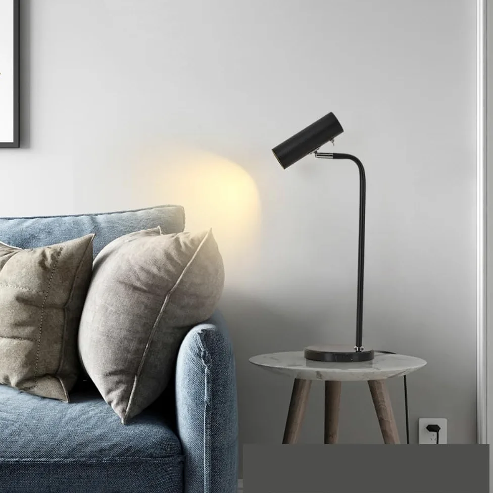 Lampada minimalista nordica, lampada da lettura moderna | Lampada da lettura minimalista nordica, in metallo, regolabile, in stile design(Black)