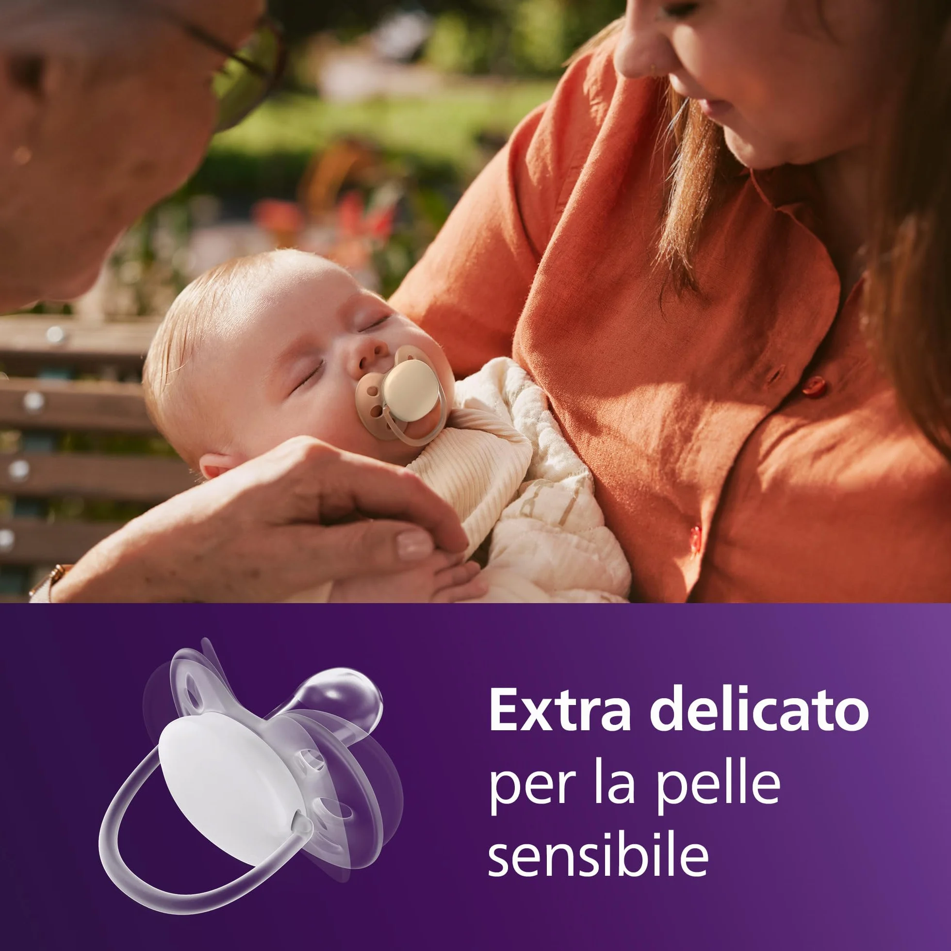 Philips Avent Ultra Soft Ciuccio ortodontico per neonati 0-6 mesi, silicone morbido, senza BPA, confezione da 2