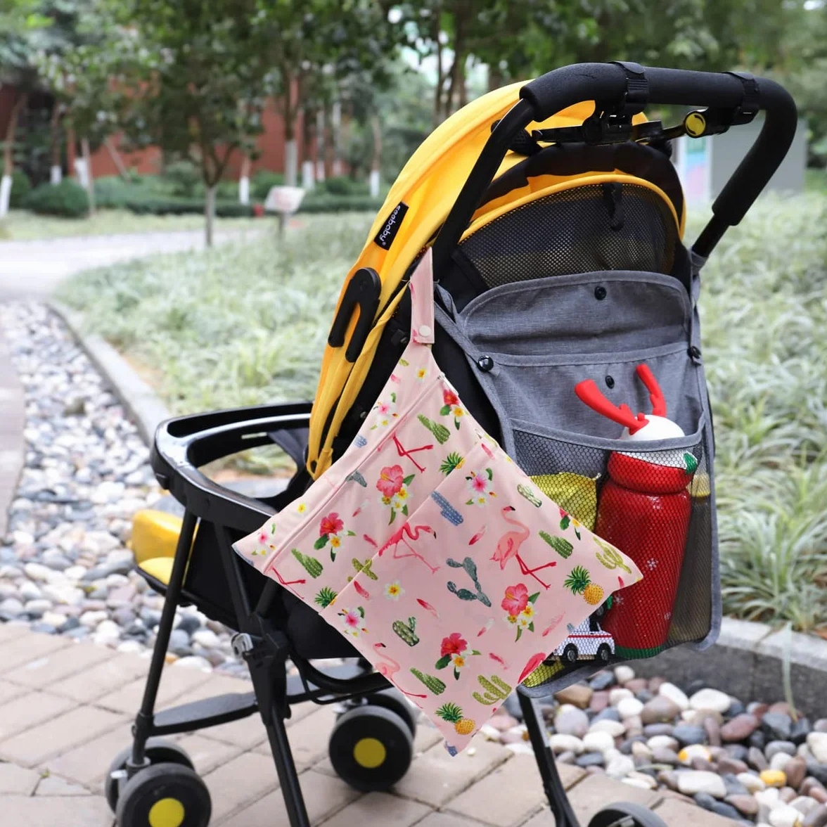 Wetbag Borsa Pannolini Lavabili Riutilizzabile Impermeabile Doppia Cerniera Neonato Organizzatore Viaggi