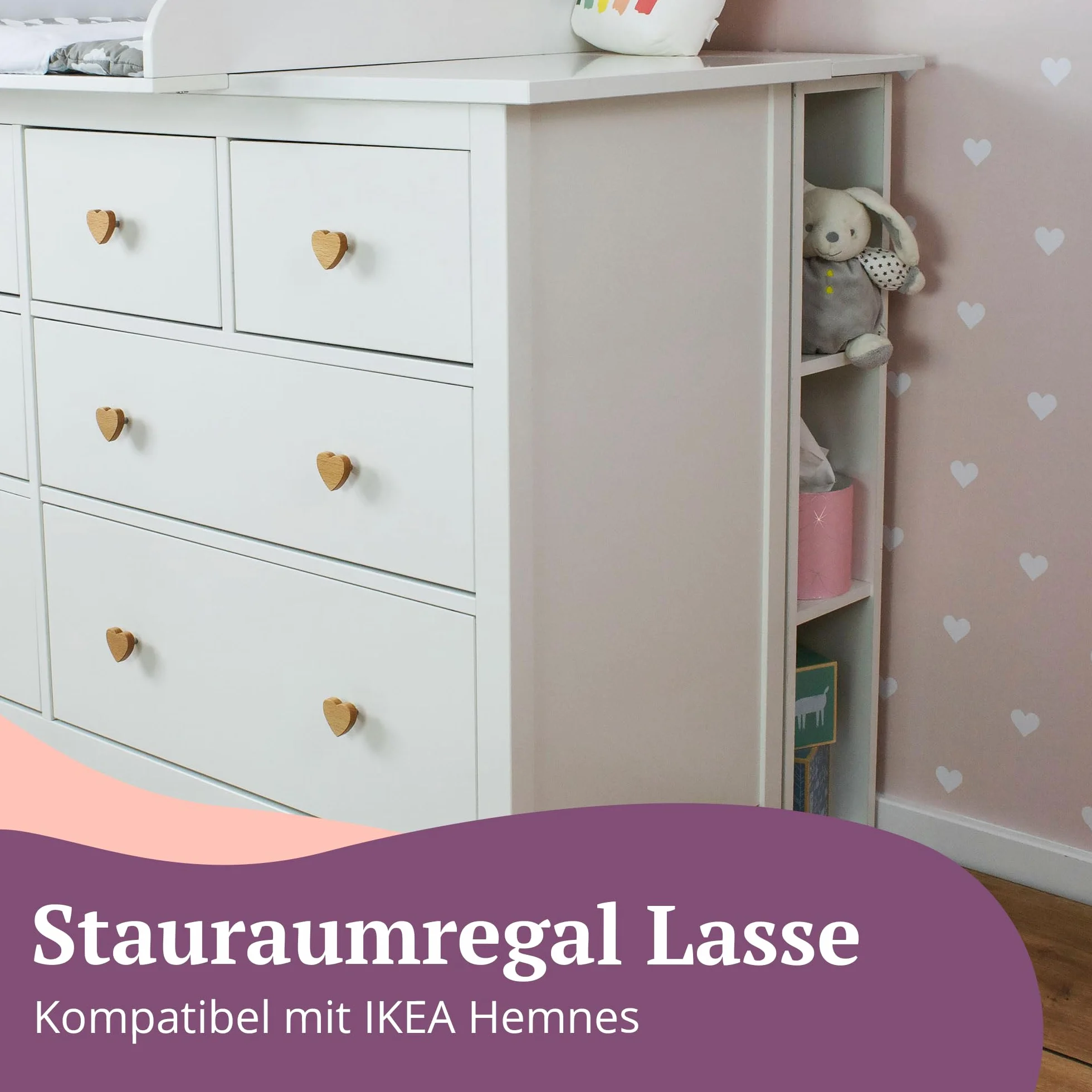 Puckdaddy Lasse Scaffalatura di stoccaggio 19 x 30 x 93 cm per cassettiere Hemnes