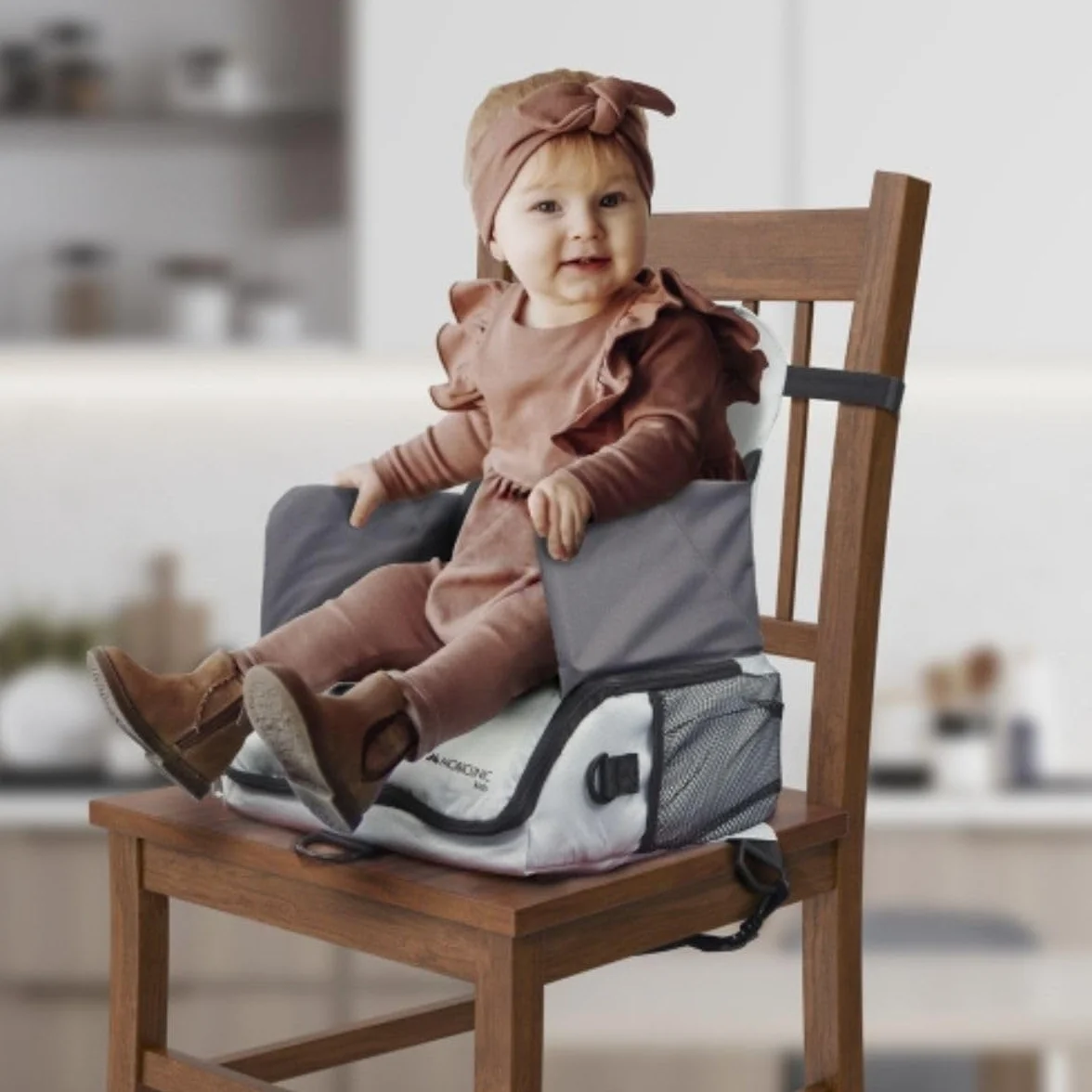 Mobiclinic Seggiolino Portatile Bambini Pieghevole Monkey 6-36 Mesi 15kg Grigio