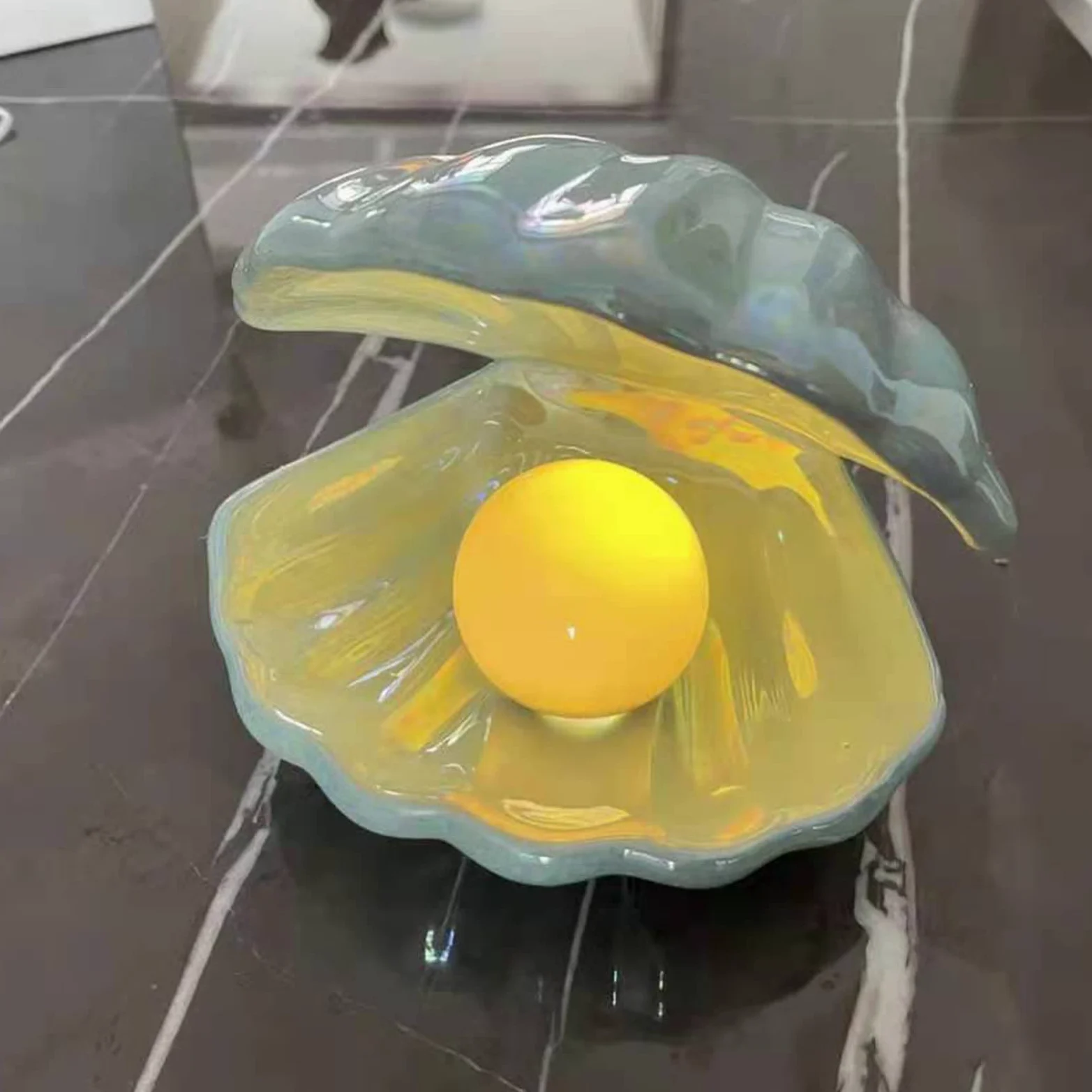 Luce Notturna LED a Forma di Conchiglia, Decorazione Camera da Letto(Verde)