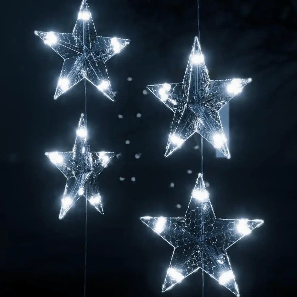 Furniture Select-LED - Tenda luminosa a forma di stella, 200 LED, luce bianca fredda, 8 funzioni