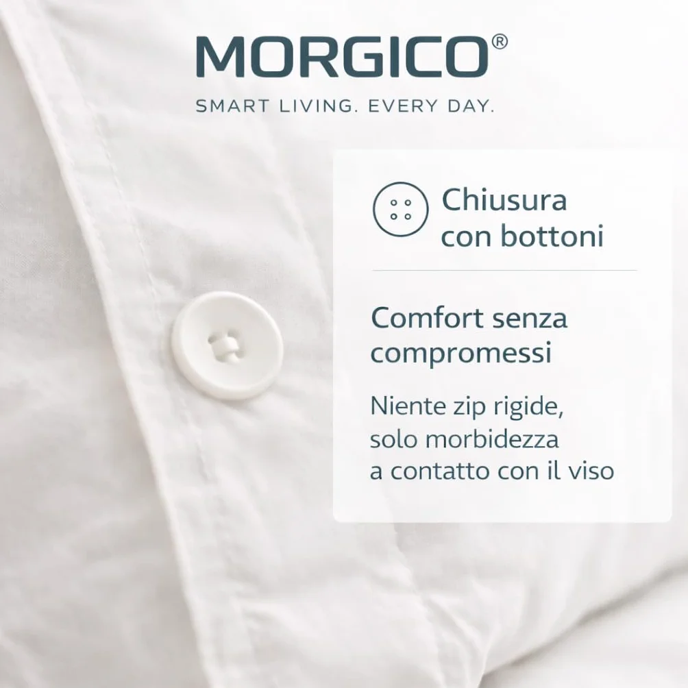 Set 2 Pezzi Federe Cuscino 52x82 cm con Bottoni in Cotone 100% Lavabile Rosa Confetto