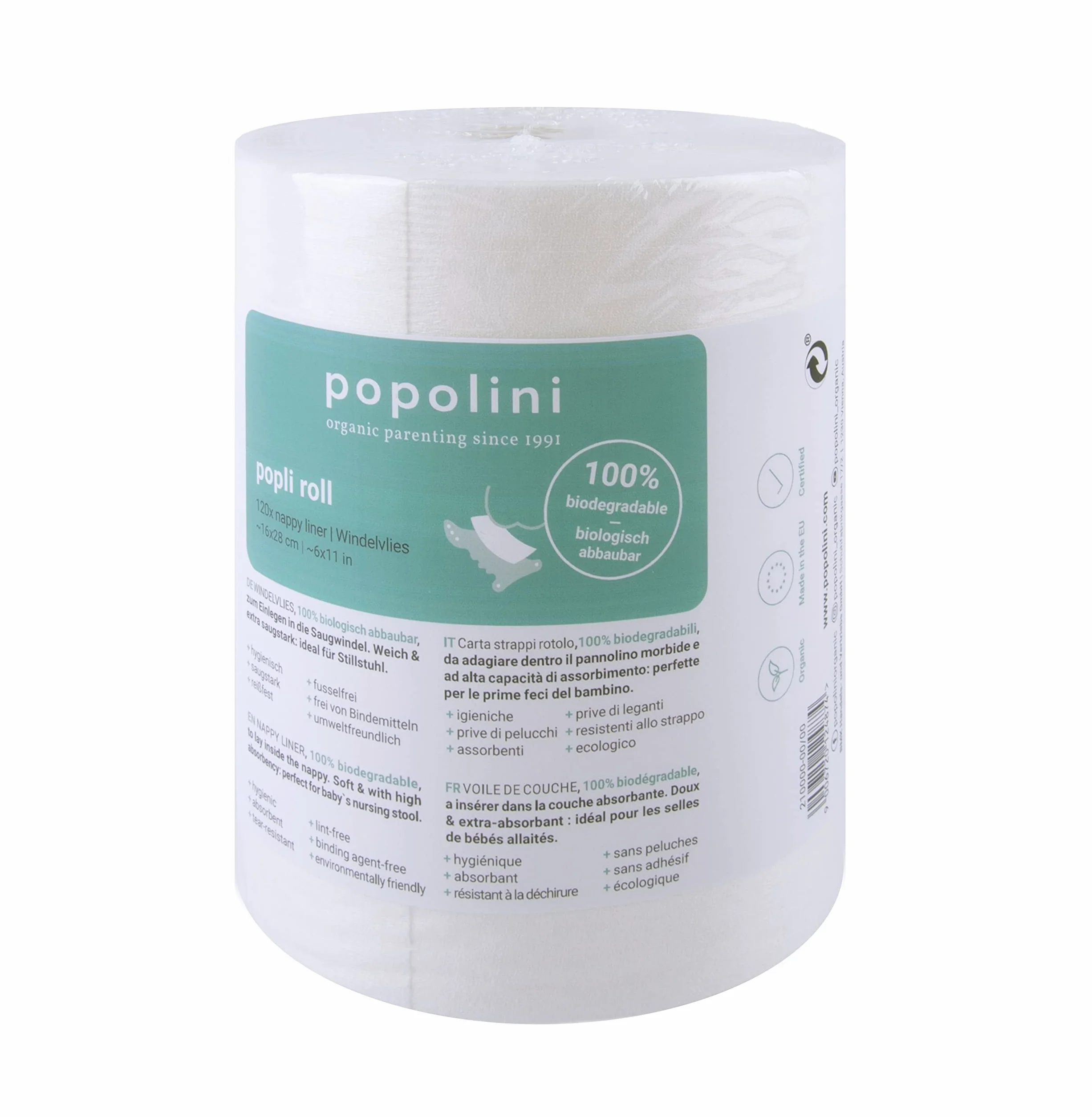 Popolini Popli Roll Pannolini in tessuto non tessuto, 120 sztuk