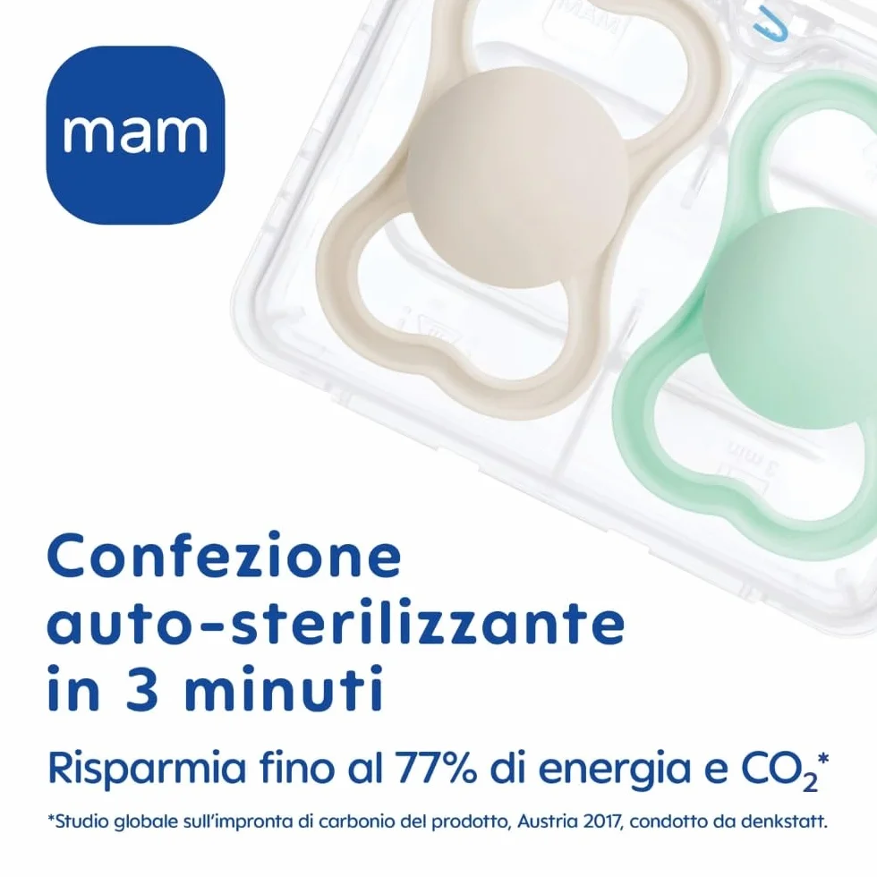 MAM Perfect Night Ciuccio 16+ Mesi Set da 2, Silicone che si Illumina al Buio, Azzurro