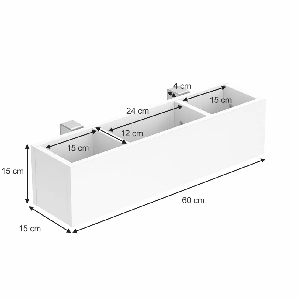 VitaliSpa Mensola per culla Bianco 60 x 15 cm