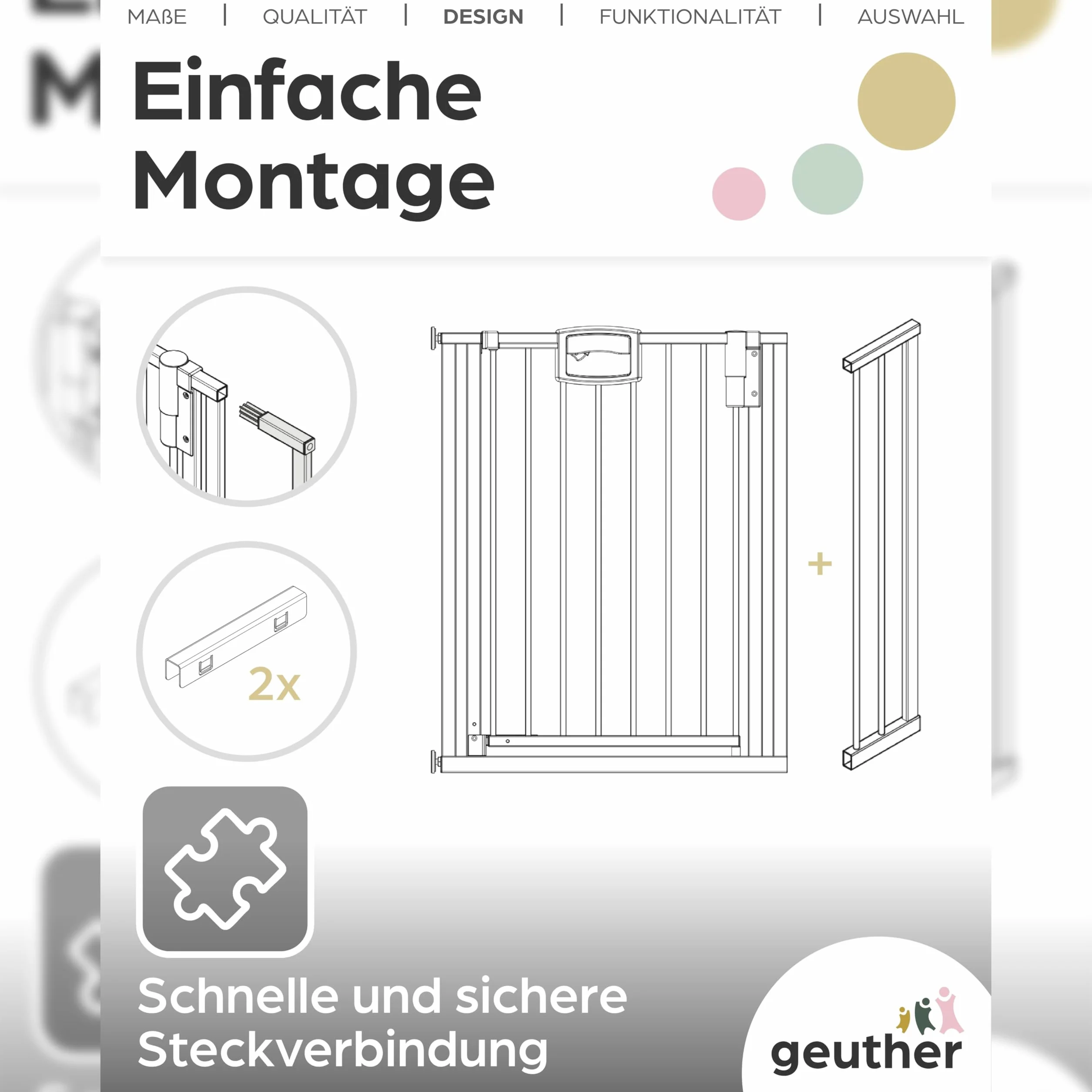 Geuther Prolungamento Easylock Plus Easylock Wood Plus 16 cm Bianco TÜV/GS