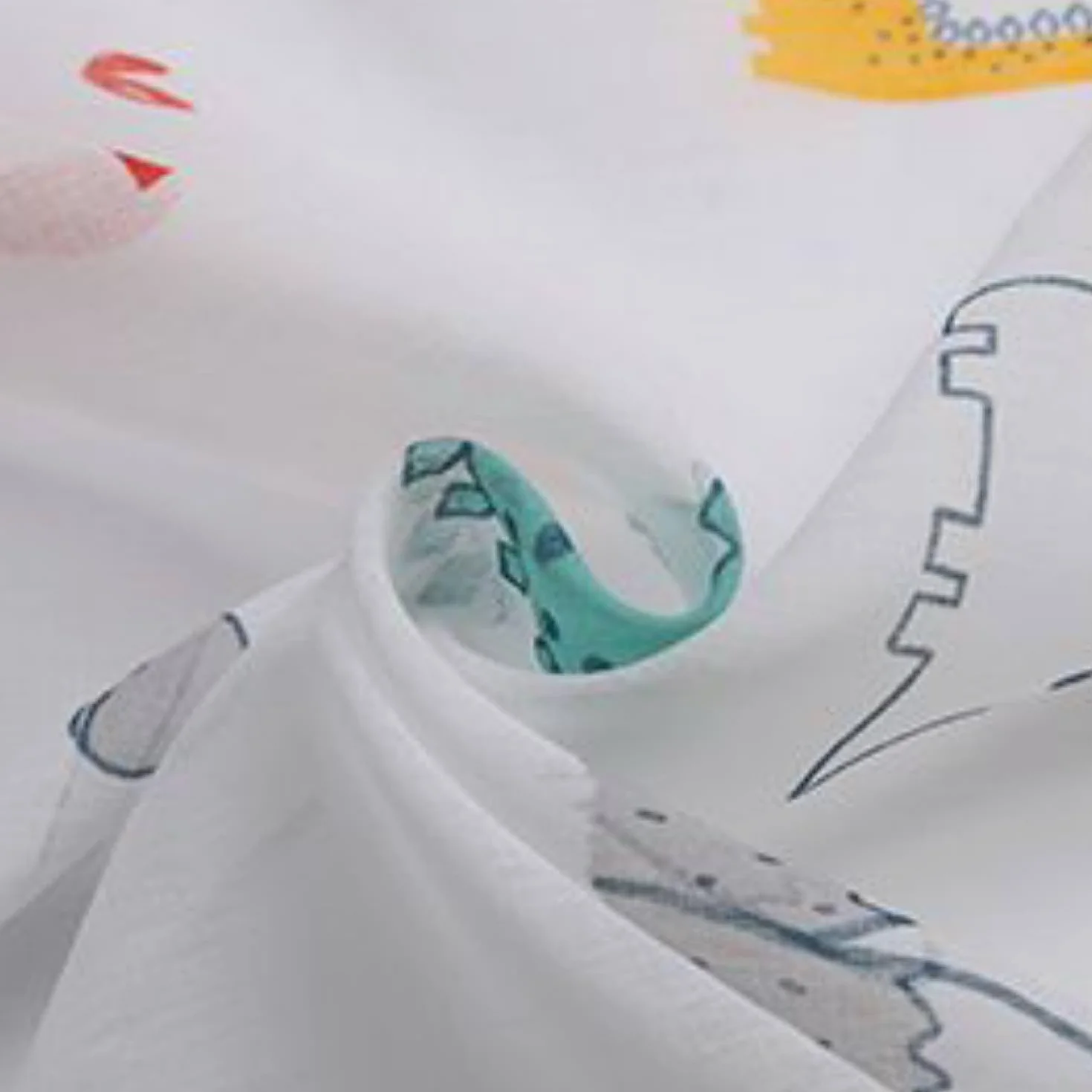 Tende Dinosauri per Cameretta Bambini 140 x 280 cm Trasparenti Occhielli Motivo Colorato 1 Pannello