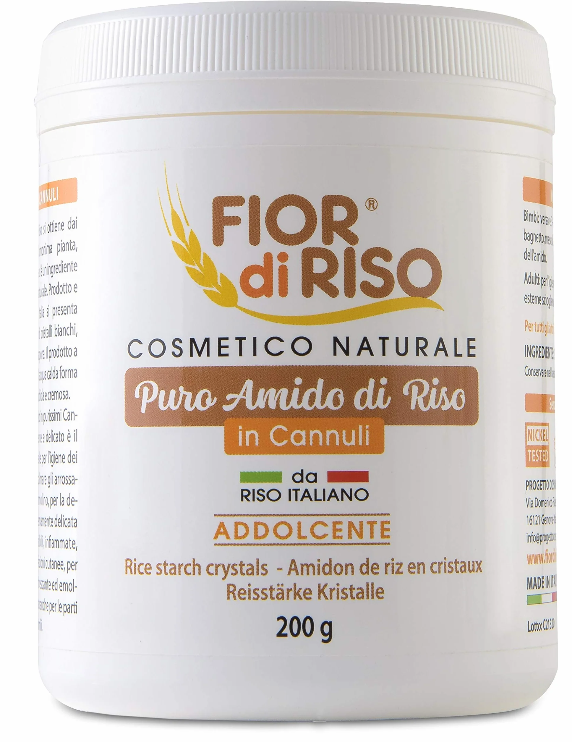 FIOR di RISO Amido di Riso in Cannuli o Cannoli Addolcente 200 g delicato per il bagnetto dei bebè