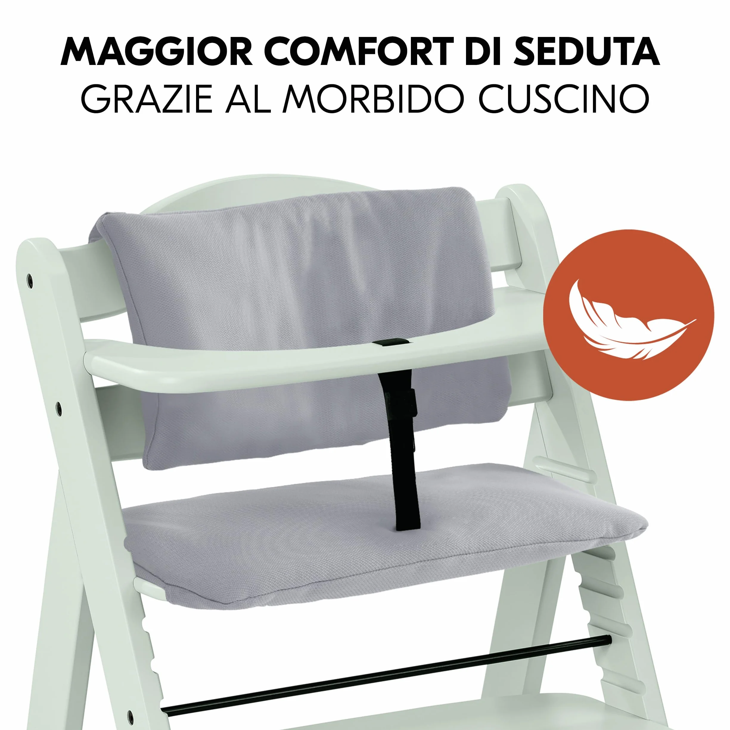 hauck Seggiolone Pappa Alpha Plus Newborn - Seggiolone Evolutivo Legno Classic Menta