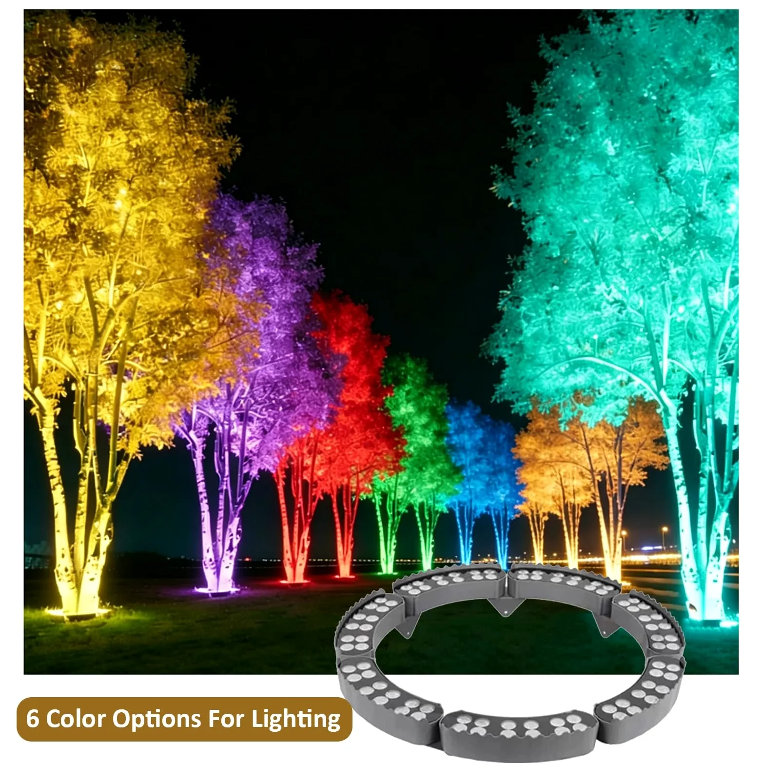 Luci A LED Per Alberi Ad Anello Esterni, Faretti Paesaggistici Facili Usare | AC110V/220V, IP65 impermeabile, per palme, piante, cortili, cortili, giardini, illuminazione di ville(Red light,2 lights/24W)