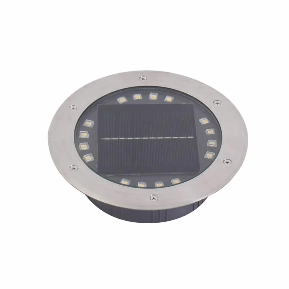 Faretto a Incasso Solare Giardino Esterno, 8/12/16/20 LED luce solare confezione da faretti solari da incasso a terr,Lampada solare per Prato, Vialetto, Scala, Paesaggio(Size:Luce bianca,Color:16W)