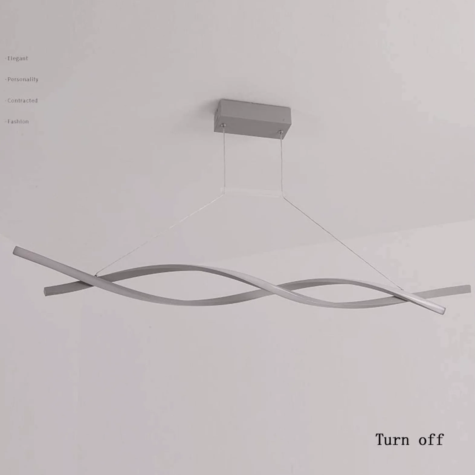 Lampada a Sospensione a LED con Design a Onda, lineare e Regolabile, Stile Nordico, Moderna, a Spirale, per Cucina, Isola, Tavolo da Pranzo, Soggiorno, Nero + dimmerazione Continua, 80 cm