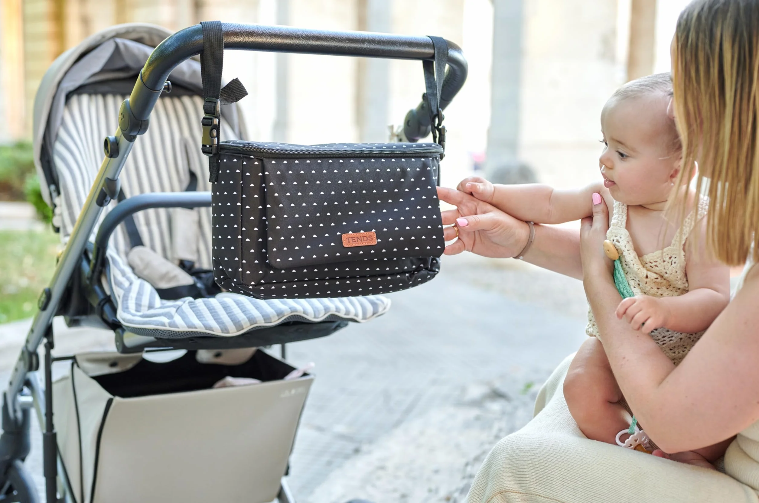 TENDS Borsa Passeggino Universale e per Carrozzina - Borsa Neonato Ospedale - Borsa Cambio e Fasciatoio Neonato - Organizer Passeggino - Borsa Mamma e Maternità Baby e Mummy Bag