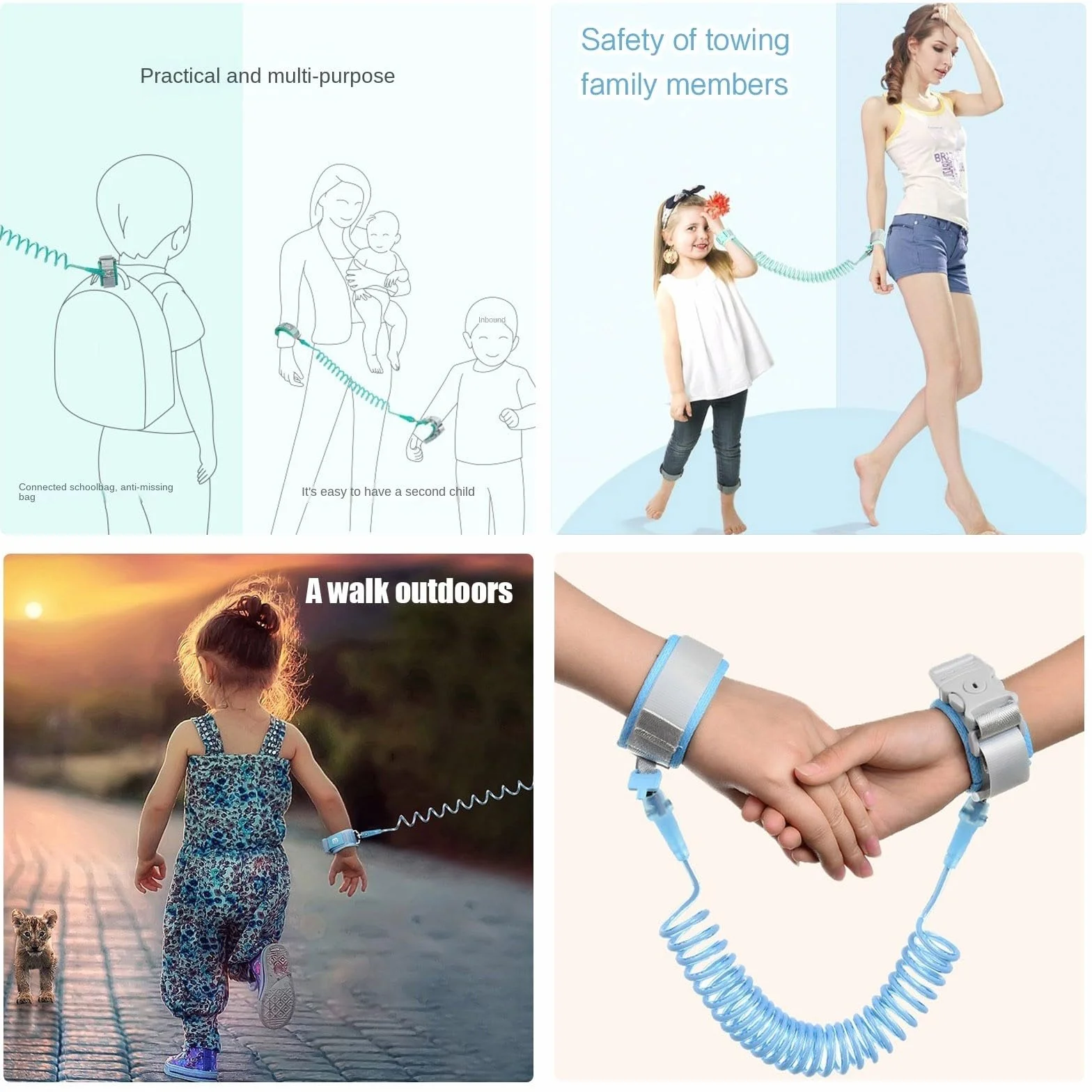 Guinzaglio di Sicurezza per Bambini Imbracatura Anti-Perda Blu