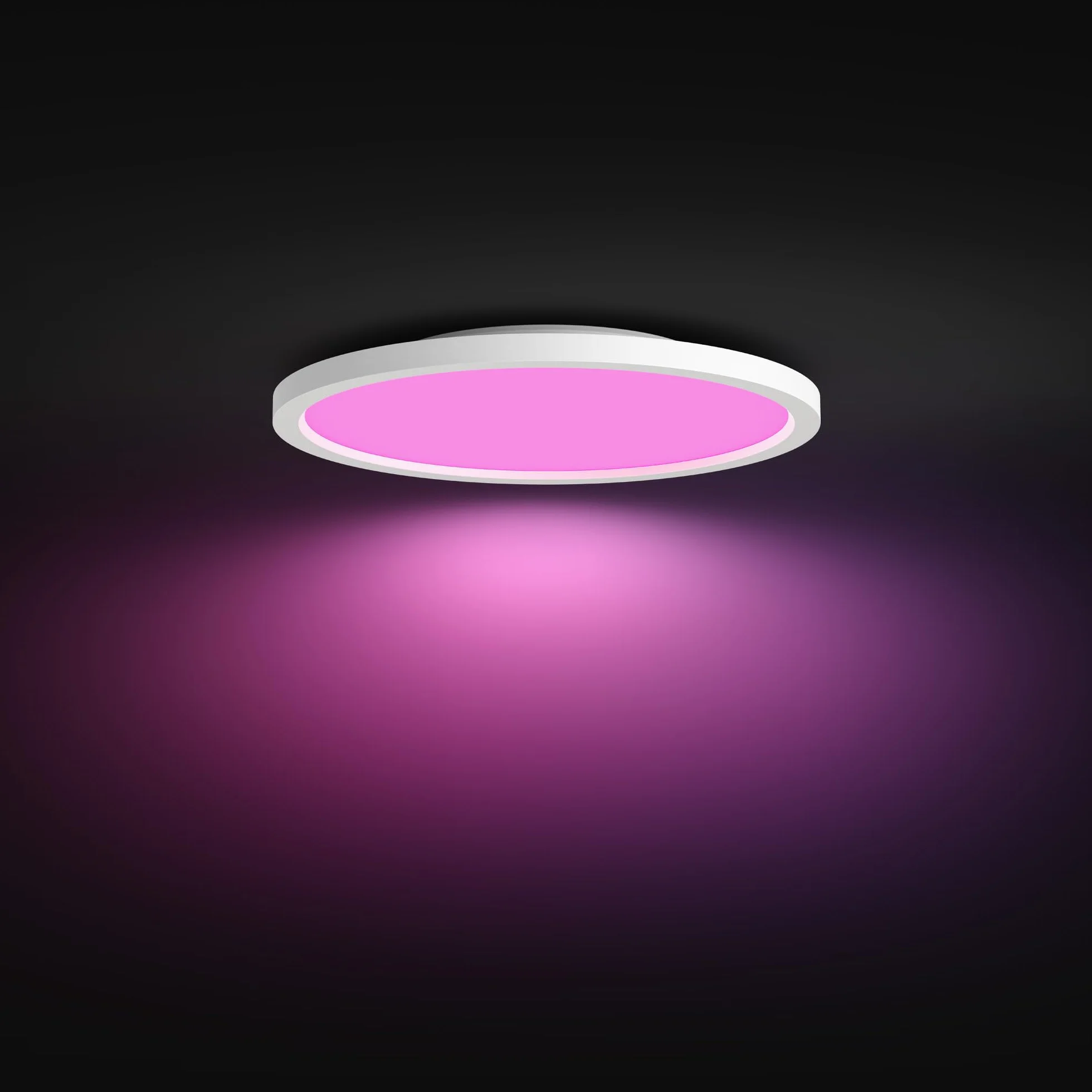 Philips Hue Devote Pannello Smart LED, White and Color Ambiance, Rotondo, diametro 30cm, 16.6W, 2000 Lumen, Cornice bianca, Illuminazione degli spazi interni